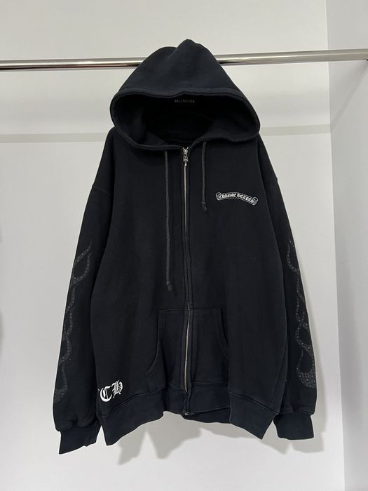 Vintage Chrome Hearts Thermal Lined FLAME Hoodie 🔥 | Grailed