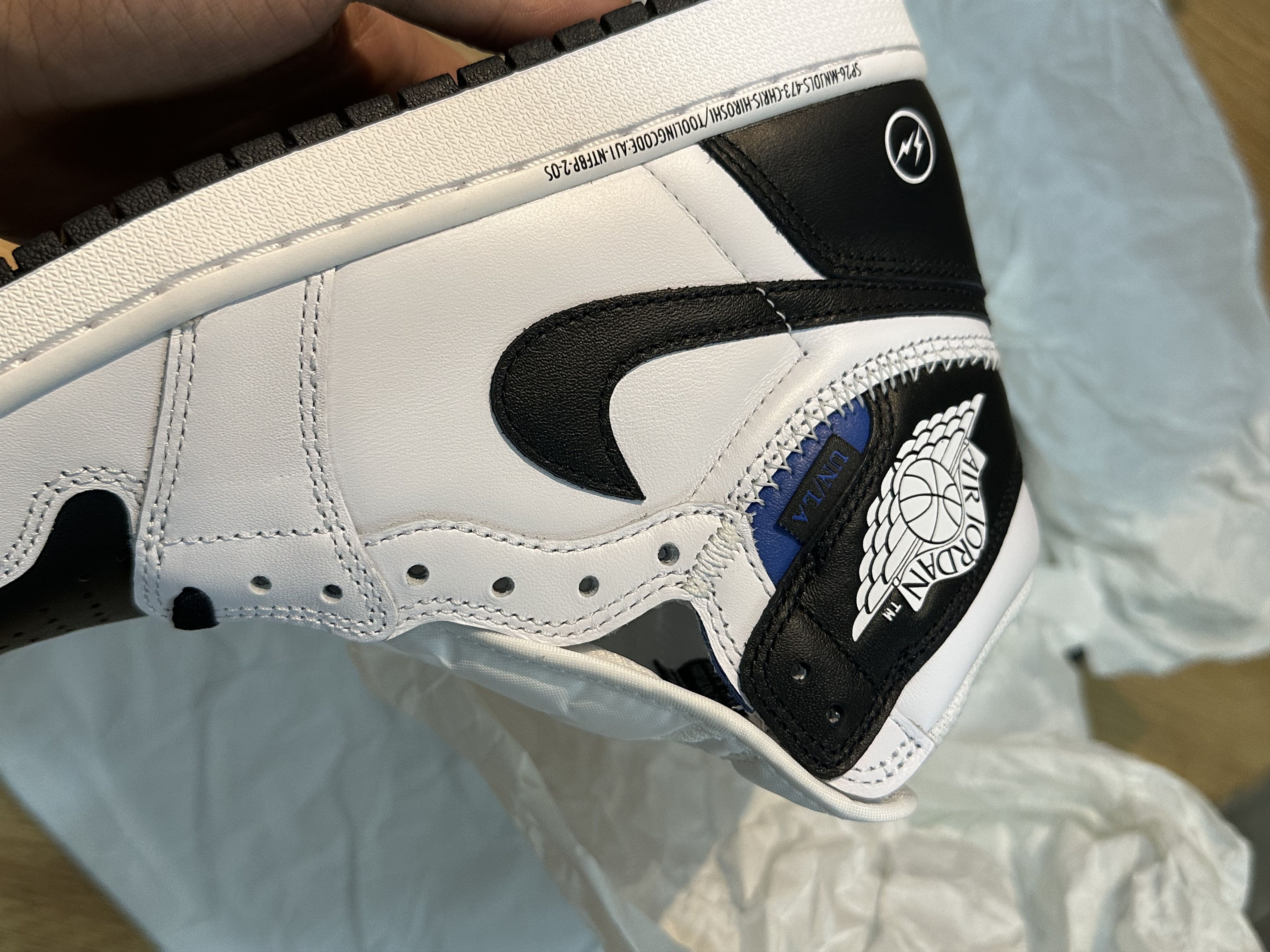 Fragment Design × Nike Jordan 1 Retro High OG SP Fragment x Union LA White Black Size US 9 / EU 42 - 9 Thumbnail