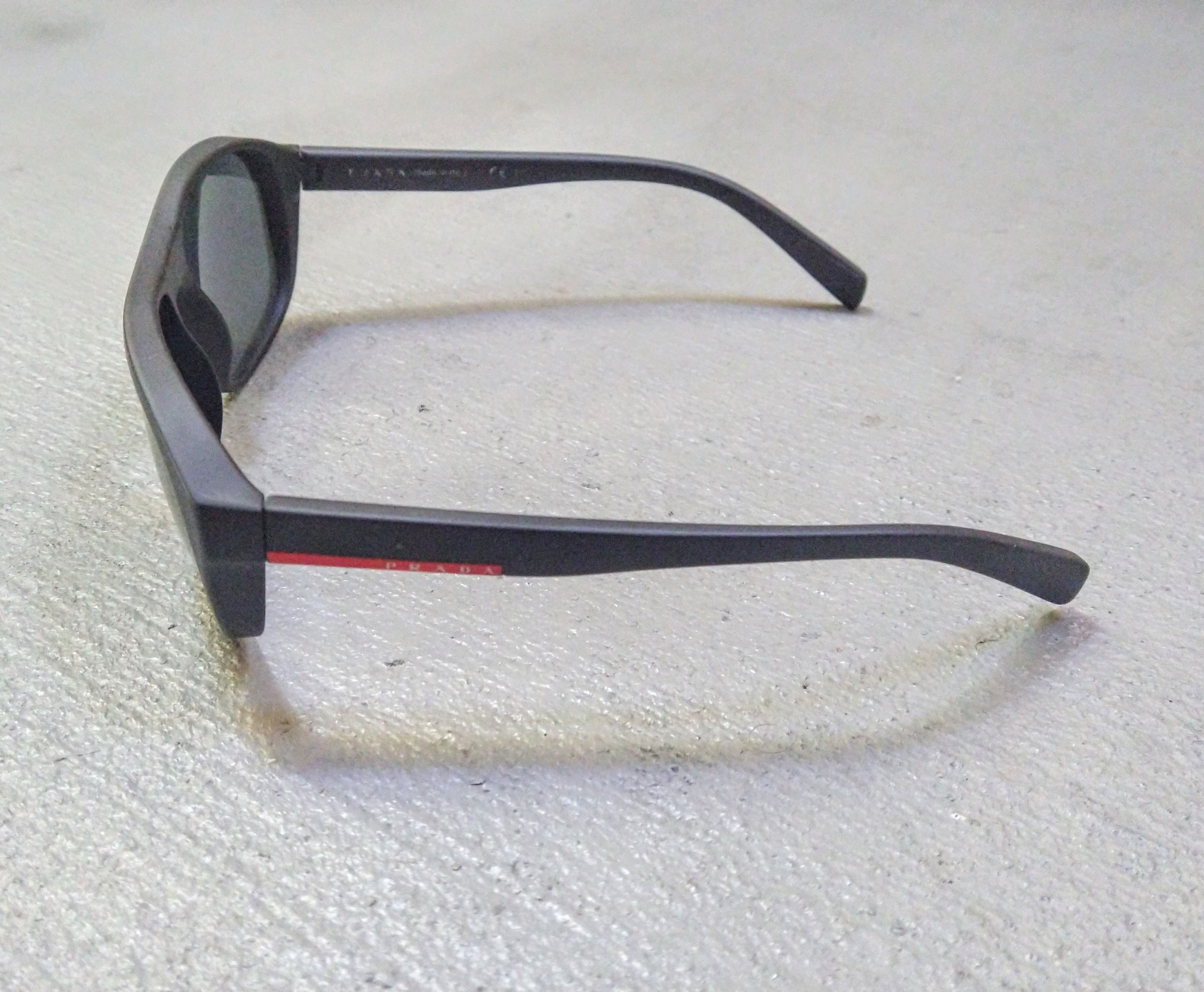 Prada Prada Sunglasses SPS 01R Black Blue Lens Linea Rossa Size ONE SIZE - 3 Thumbnail