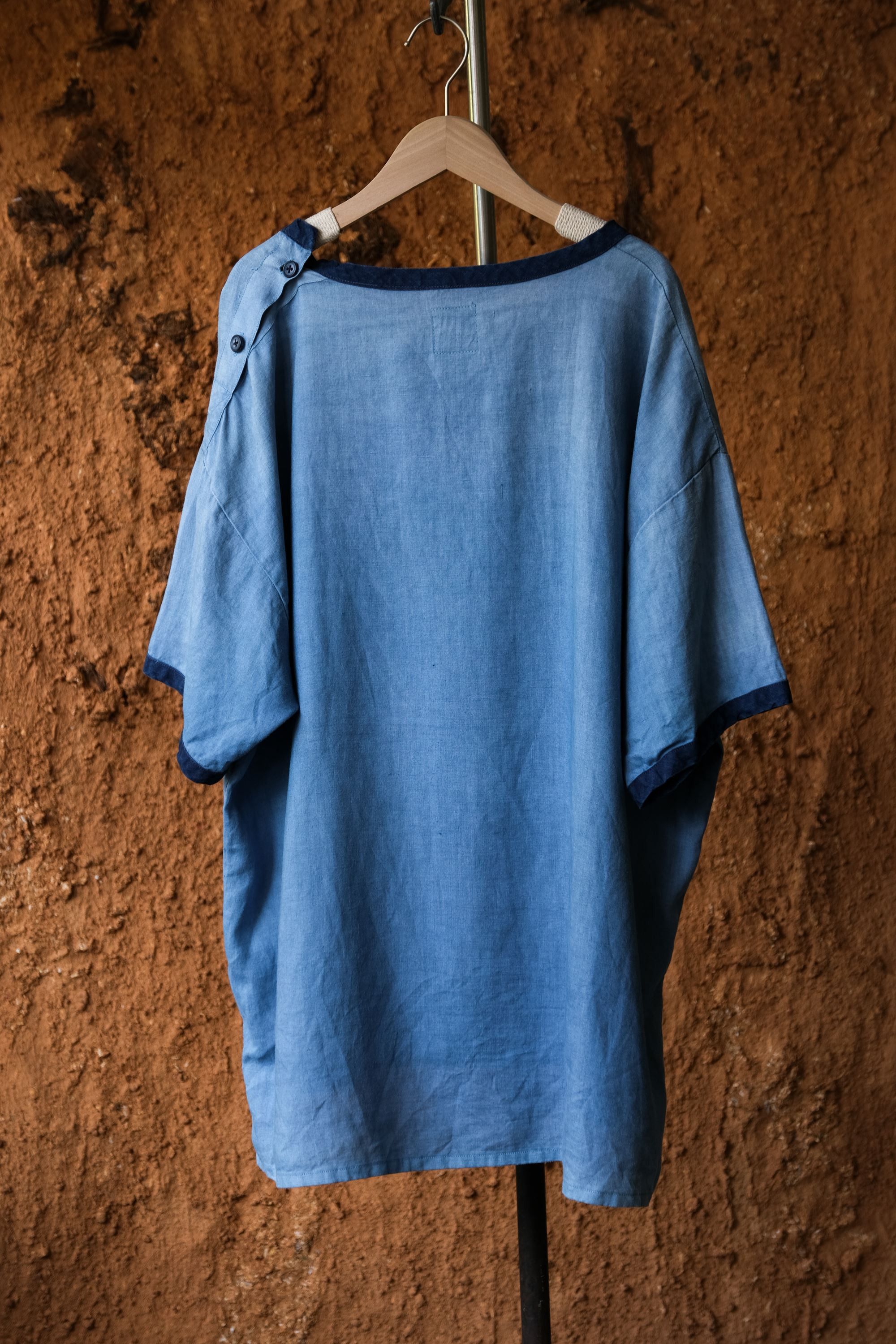 Porter Classic Porter Classic - LINEN BASQUE SHIRT - L.BLUE Size US XL / EU 56 / 4 - 8 Thumbnail