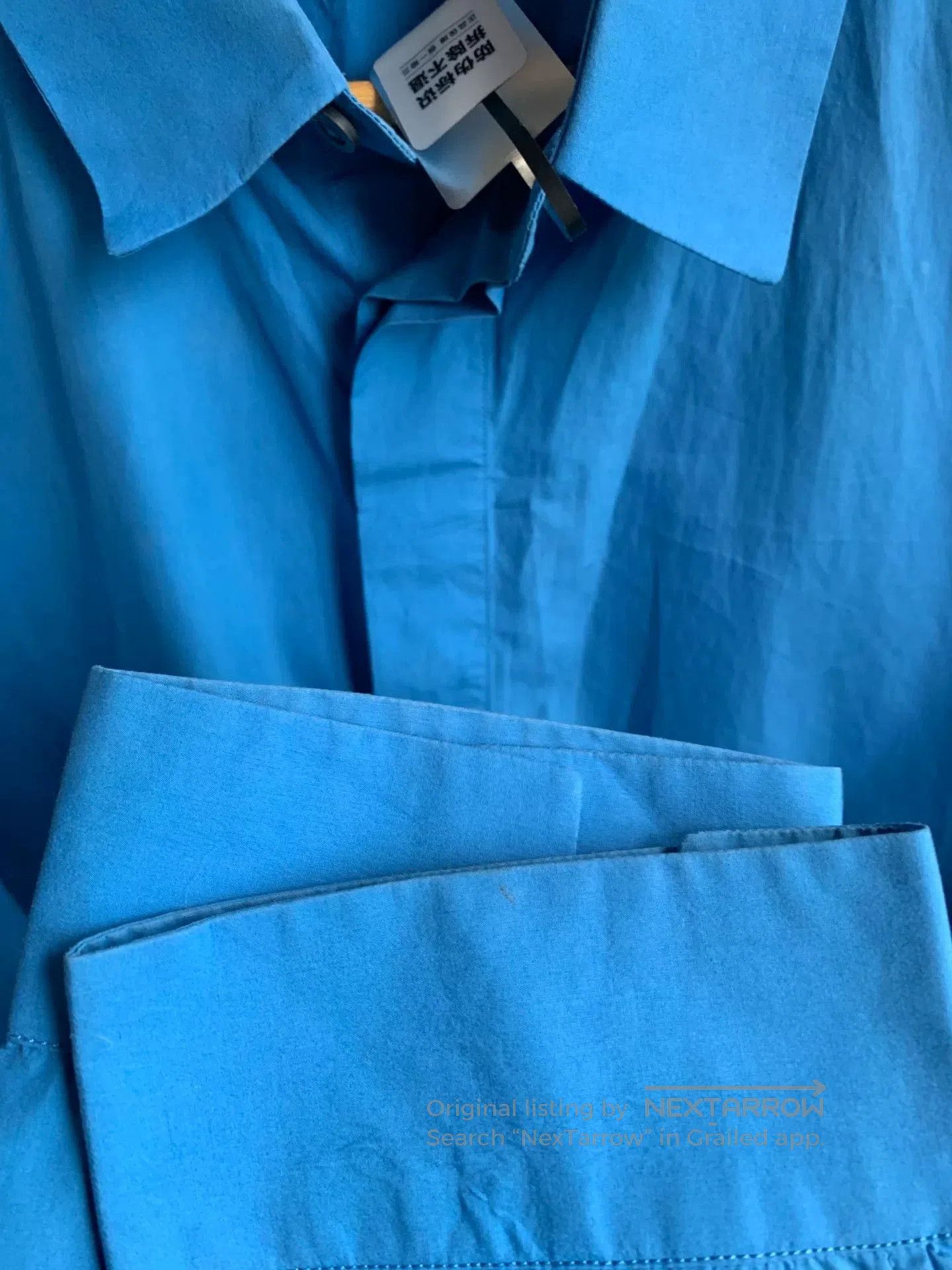 Jil Sander Jil Sander Blue Cargo Pocket Shirt. Size US XL / EU 56 / 4 - 4 Thumbnail
