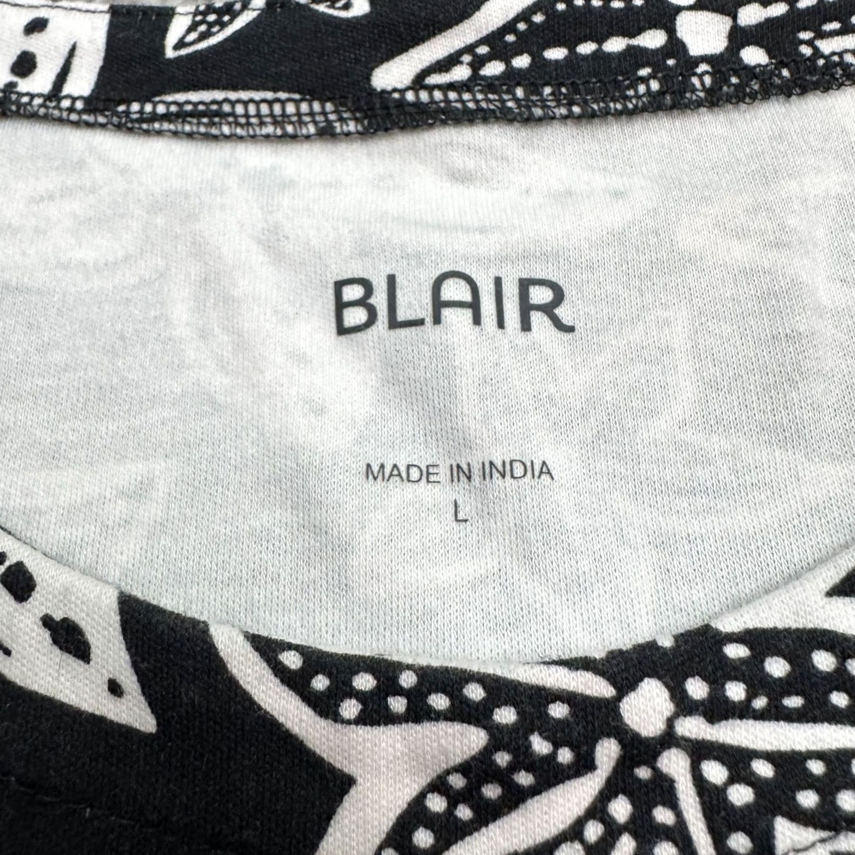 Blair Blair Floral Starfish All Over Print Basic T-Shirt Womens Large Black White Tee Size L / US 10 / IT 46 - 6 Thumbnail