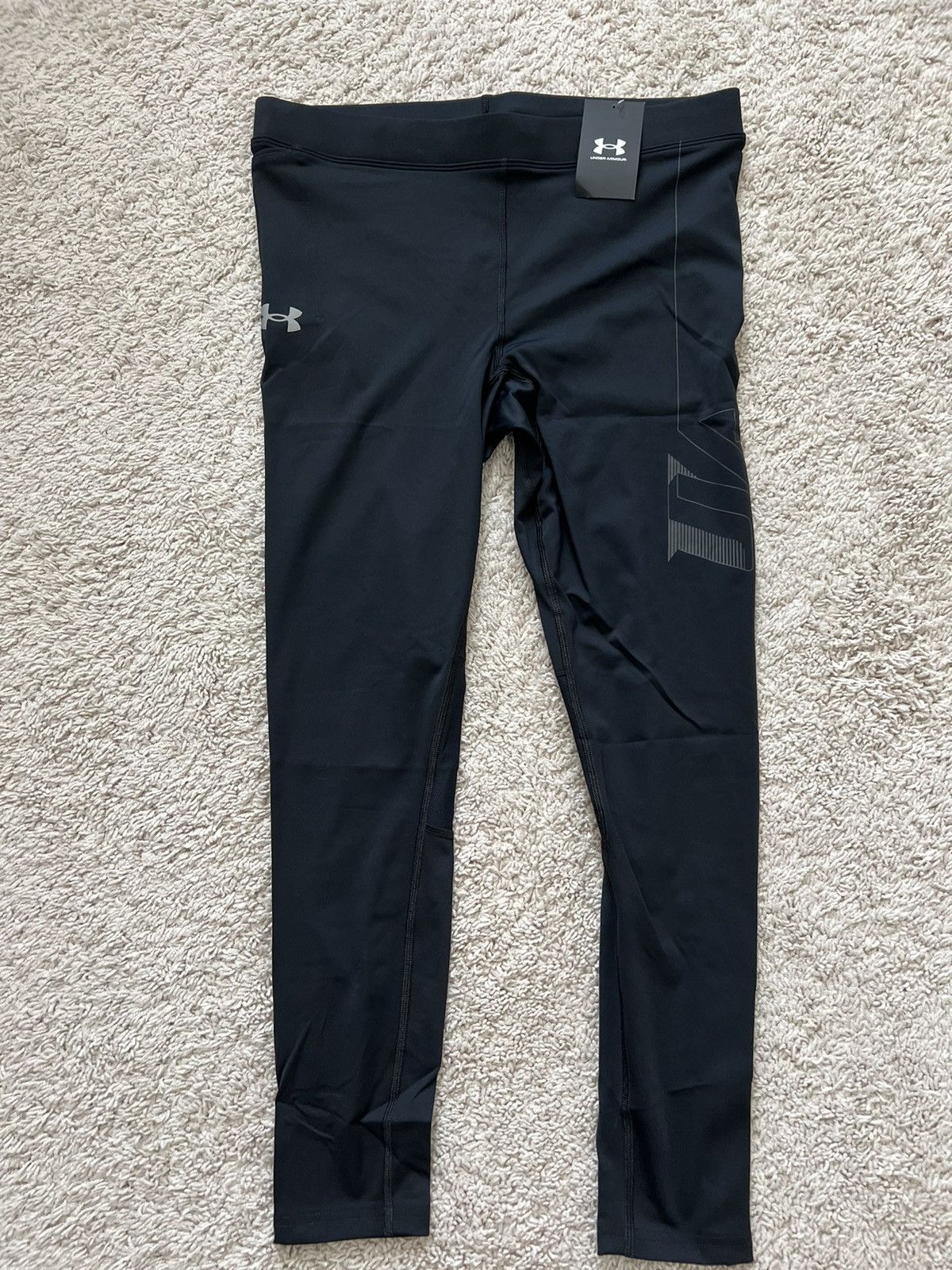Under Armour Under Armour Men HeatGear Compression Black Running Leggings Size US 34 / EU 50 - 10 Thumbnail