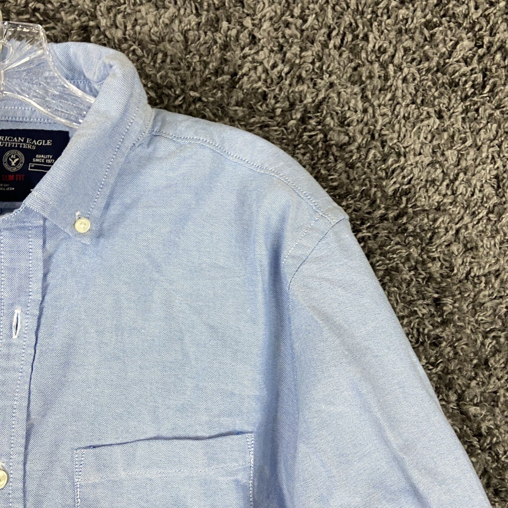 American Eagle Outfitters American Eagle Outfitters Shirt Men's M Blue Button-Up Long Sleeve Size US M / EU 48-50 / 2 - 4 Thumbnail