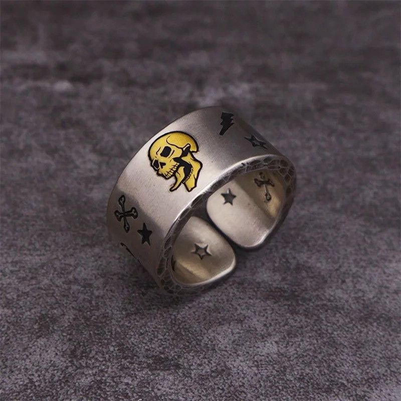 Jewelry × Vintage School Skull Ring Size ONE SIZE - 1 Thumbnail