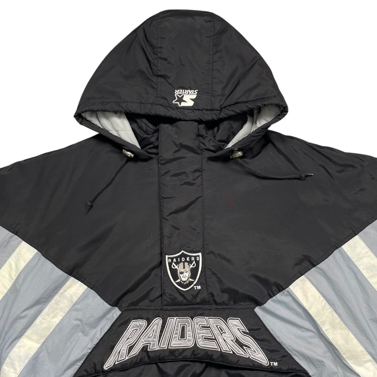 NFL 90s OAKLAND RAIDERS STARTER PULLOVER HOODED PUFFER JACKET Size US XXL / EU 58 / 5 - 4 Thumbnail