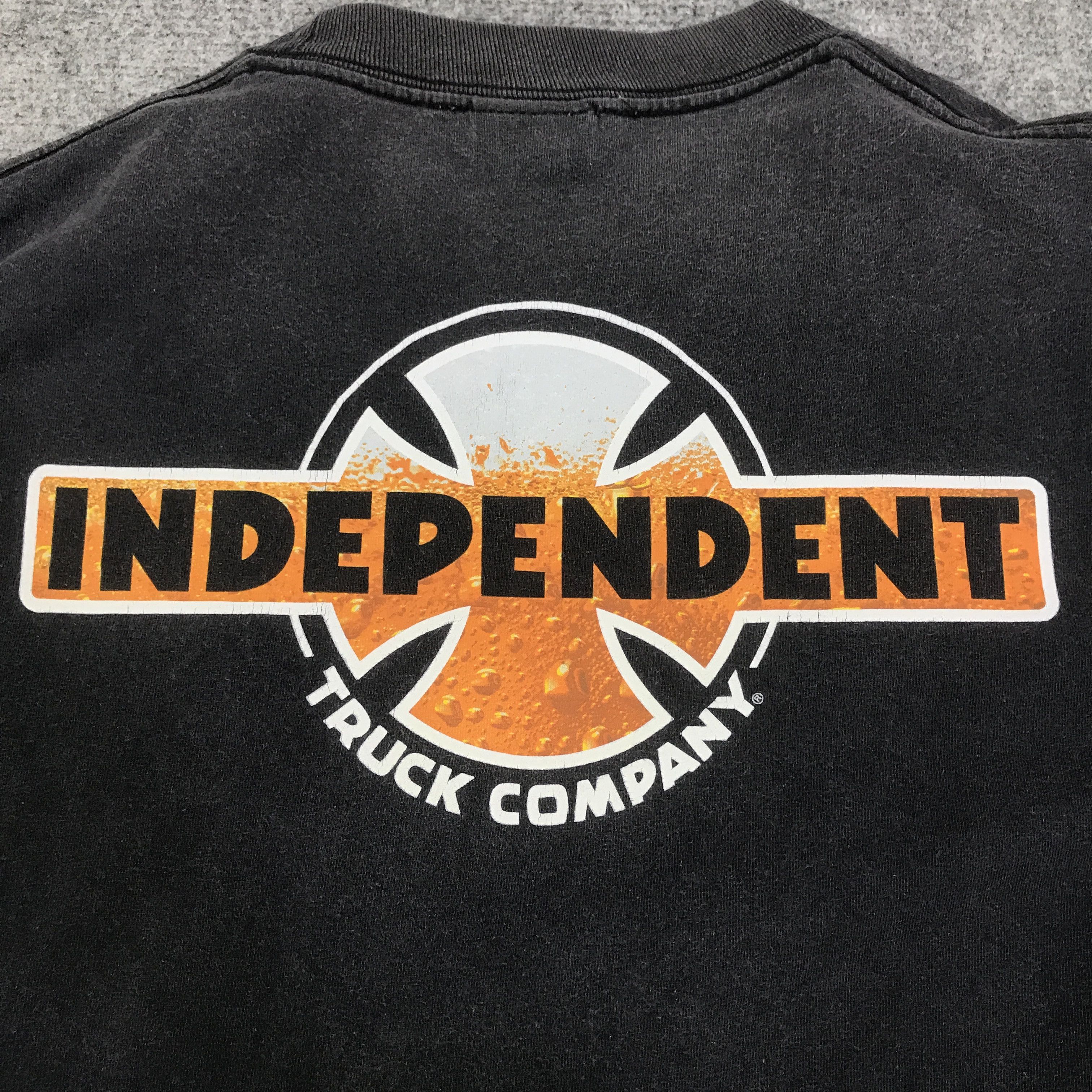 Japanese Brand Independent truck compant Black Fared t-shirt K93B26 Size US L / EU 52-54 / 3 - 9 Thumbnail