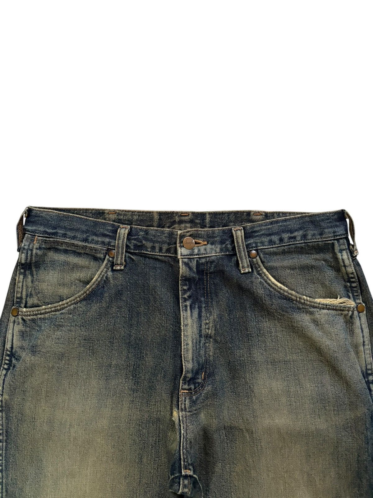 Wrangler Vintage Japanese Wrangler Mud Wash Distressed Baggy Jeans Size US 33 - 4 Thumbnail