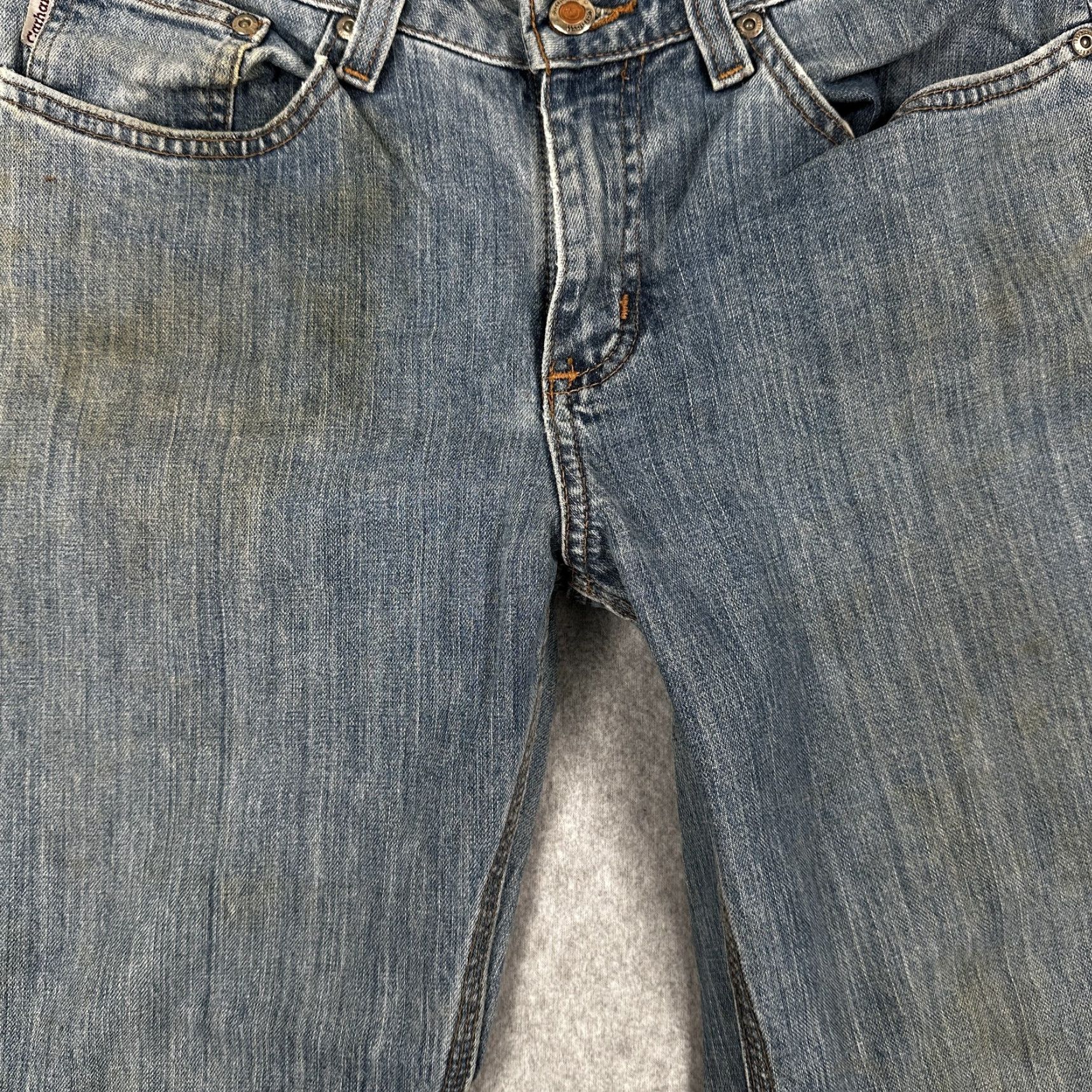 Carhartt Carhartt Jeans Womens 8x30 Blue Denim Traditional Straight Workwear Distressed Size 30" / US 8 / IT 44 - 4 Thumbnail