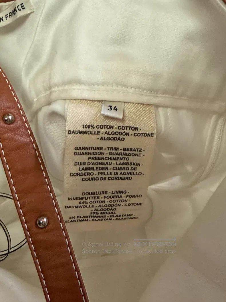 Hermes Hermes 22FW White Leather Patch Pearl Stitch Jumpsuit Runw Size 42" / US 20 - 8 Thumbnail
