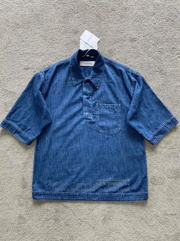 Valentino Valentino Men's Blue Cotton Short Sleeve Top . Size US M / EU 48-50 / 2 - 2 Thumbnail
