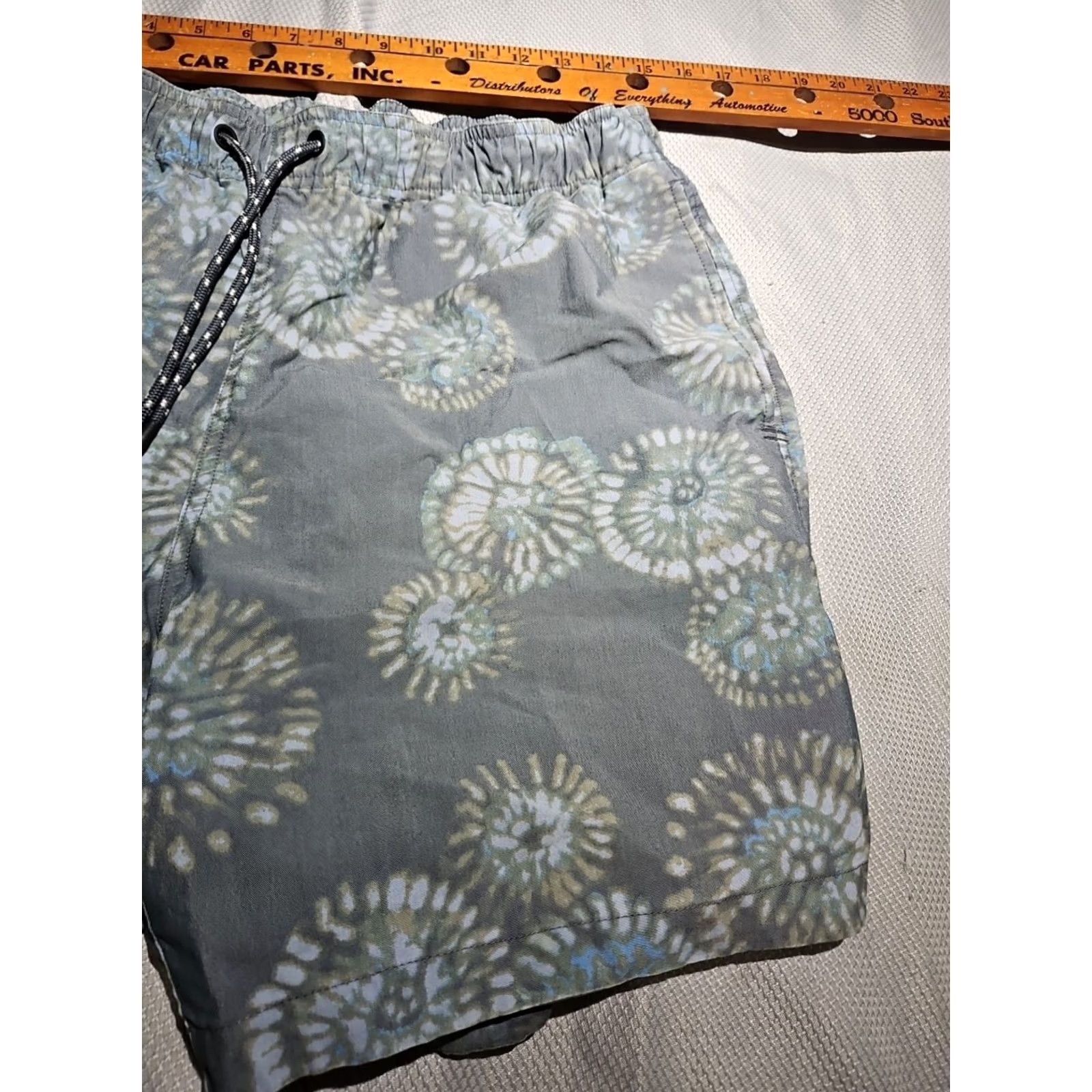 Toad&Co Toad&Co Shorts Men Large Blue Organic Cotton Blend Stretch Geometric Drawstring Size US 33 - 5 Thumbnail