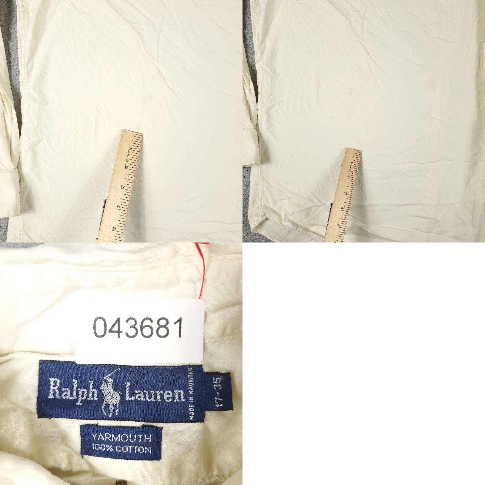 Ralph Lauren Ralph Lauren Dress Shirt Mens 17 Yellow Long Sleeve Button-Down Regular Fit Size 46R - 8 Thumbnail
