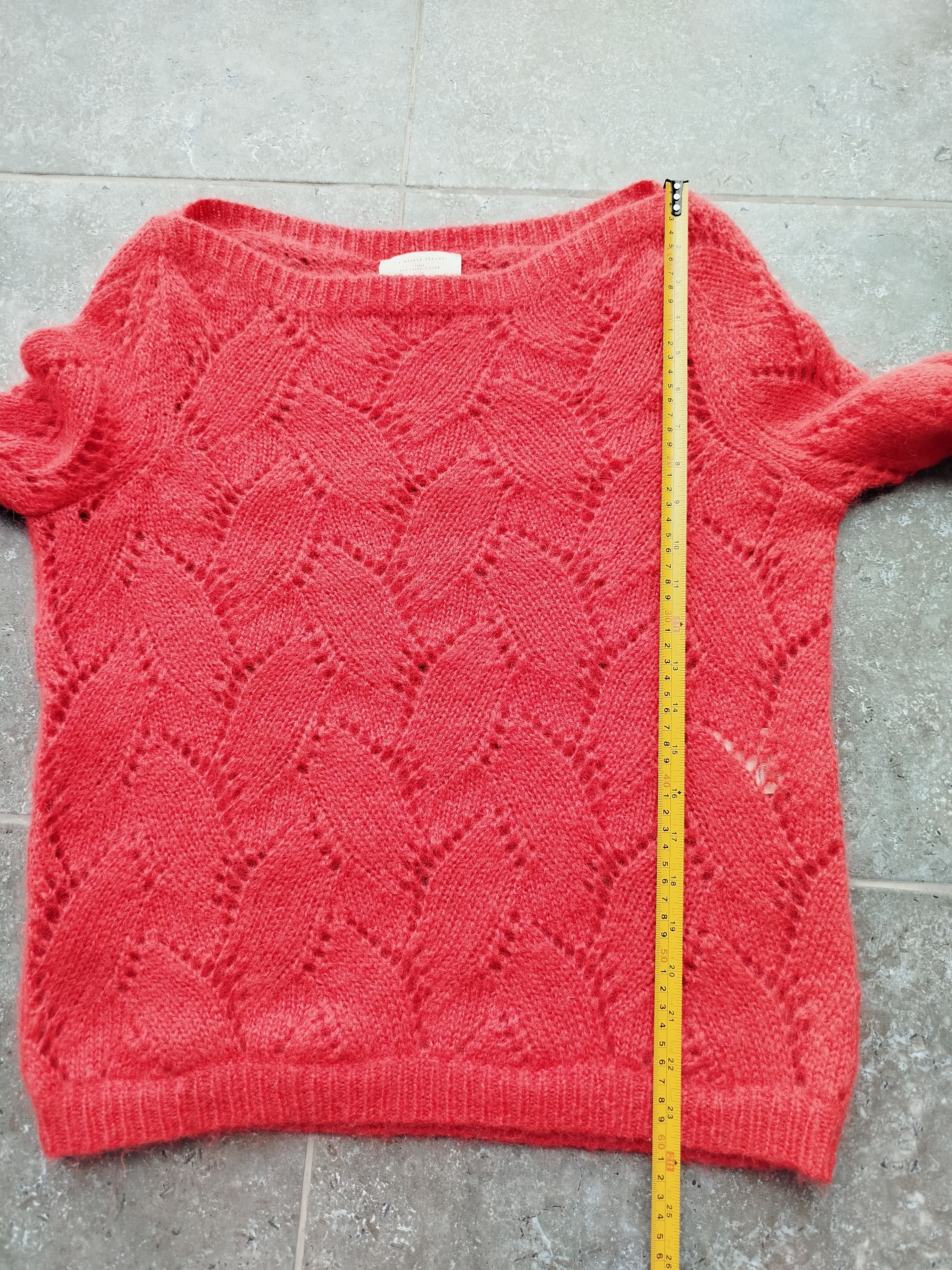 Sezane Sweater Jumper Coral Lace Knit Mohair Merino Size S Size S / US 4 / IT 40 - 14 Thumbnail