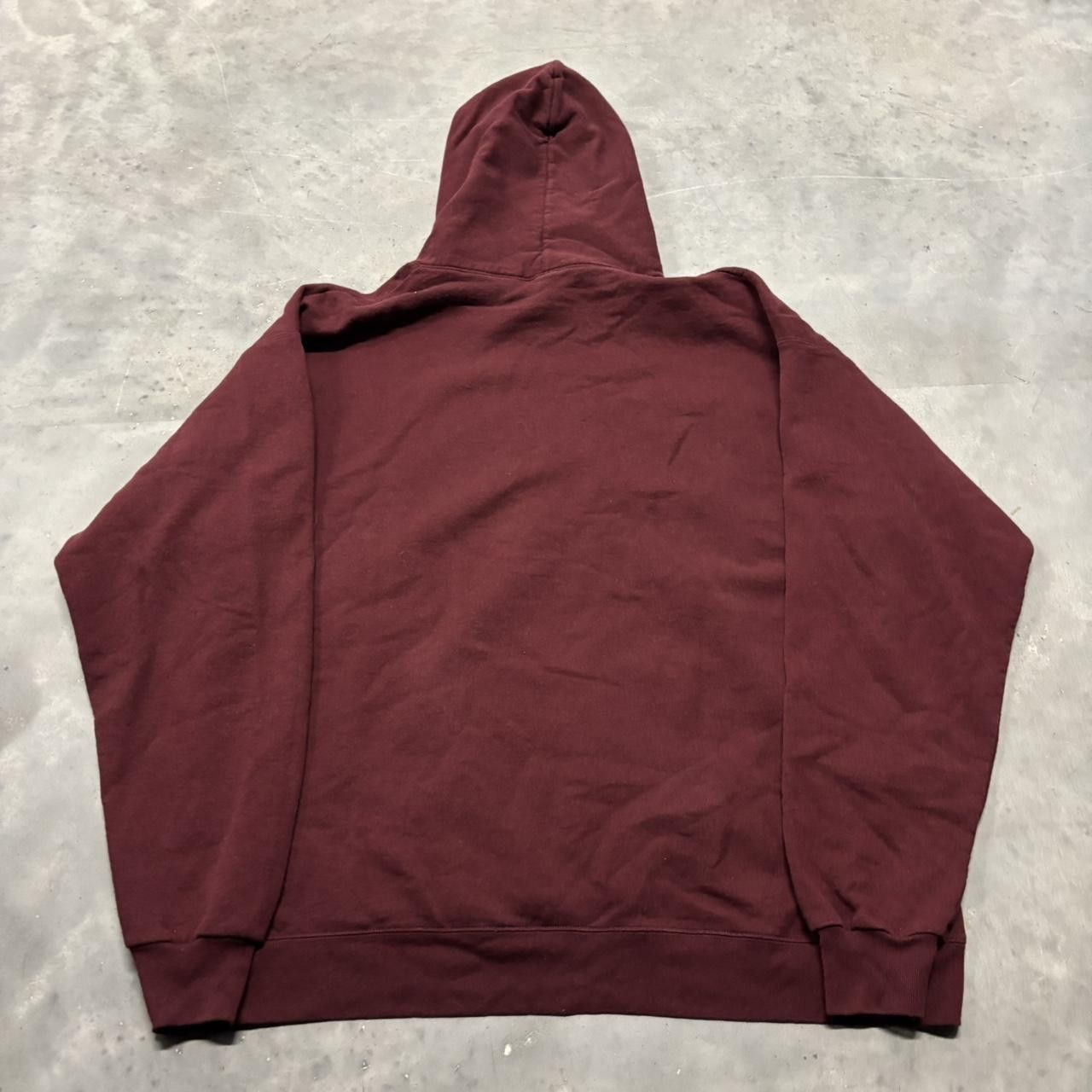 Japanese Brand × Vintage Crazy Vintage Y2K/2000s Maroon Red Blank Russell Style Heavyweight Essential Hoodie! Size US L / EU 52-54 / 3 - 7 Thumbnail