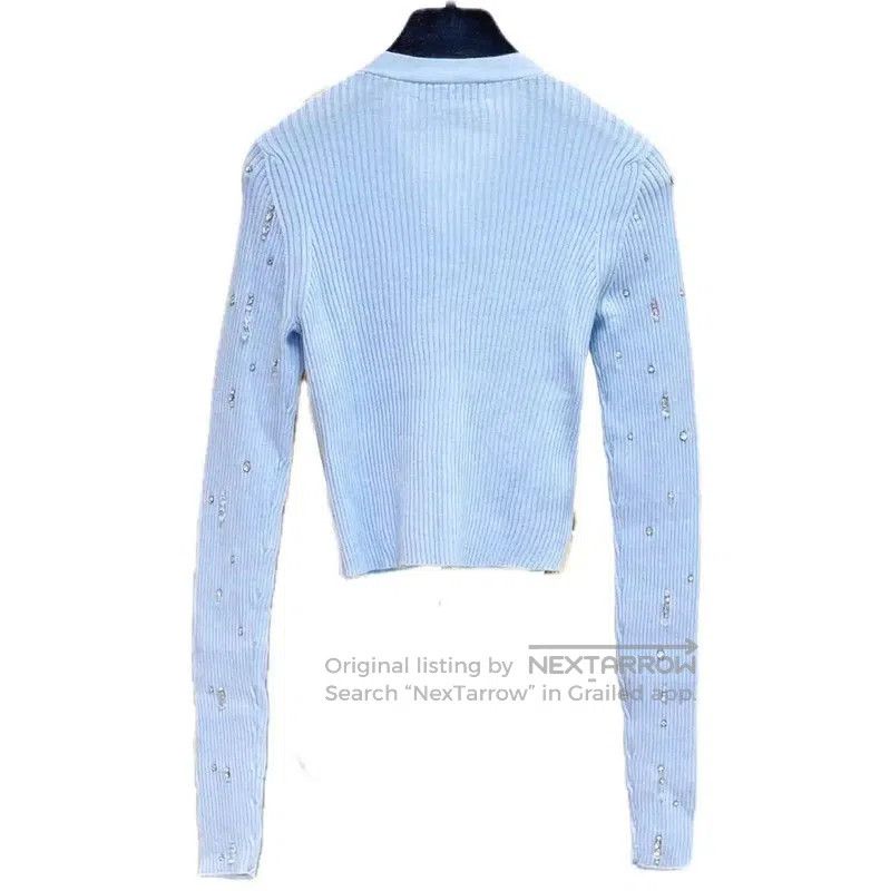 Miu Miu Miu Miu Blue Wool Pullover Sweater for Women . Size M / US 6-8 / IT 42-44 - 2 Thumbnail