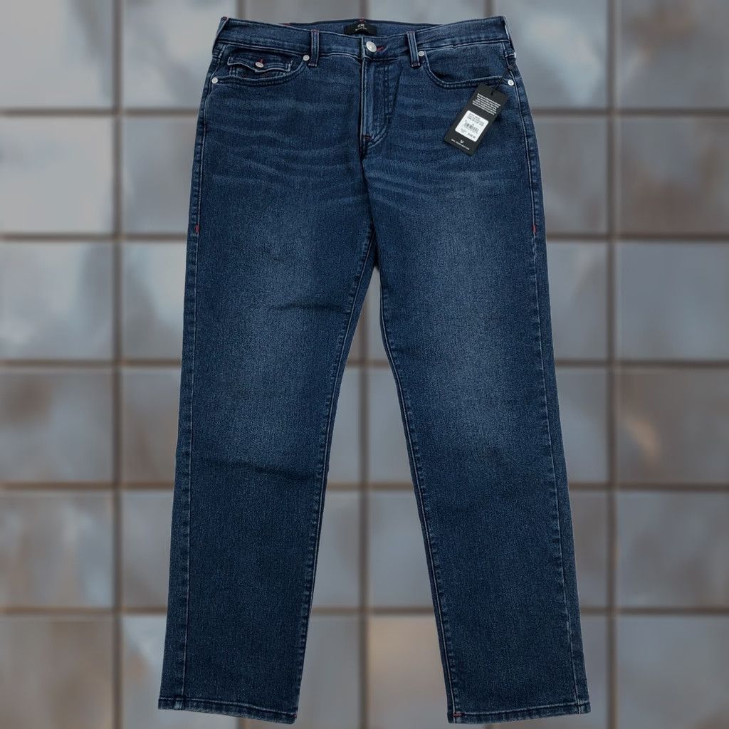 True Religion VINTAGE True Religion Jeans Mens 34x32 Slim Dark Wash Blue Geno Relaxed Flap NWT Size US 34 / EU 50 - 1 Thumbnail
