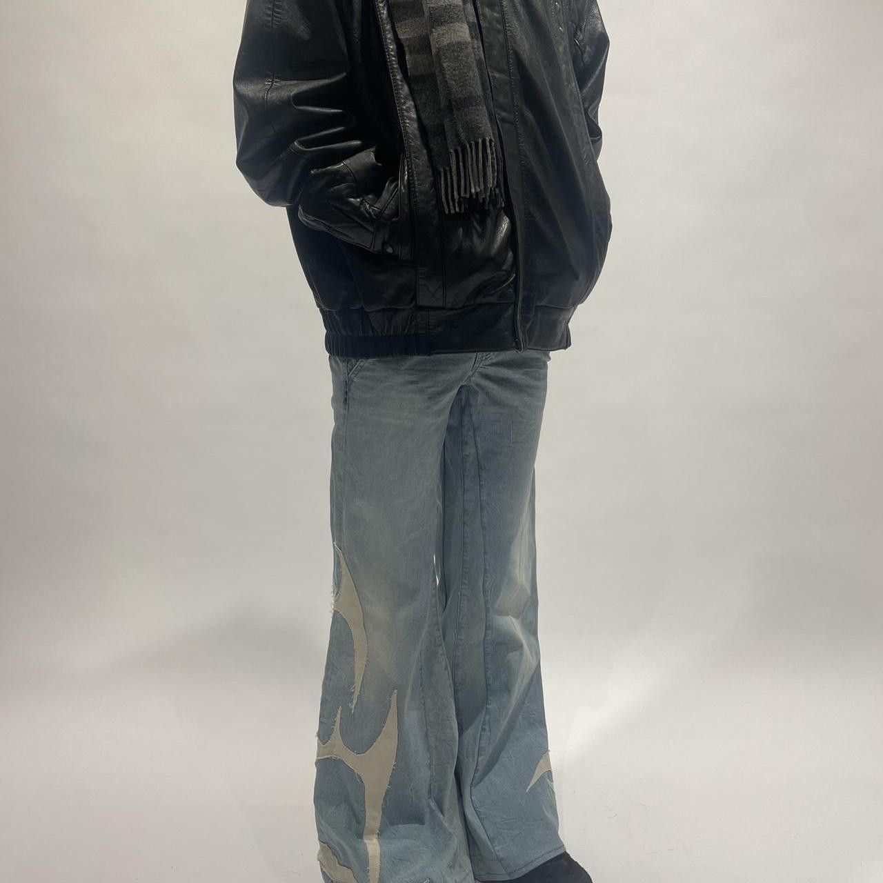 Japanese Brand × Vintage Vintage embroidered baggy flared hip hop jeans Size US 30 / EU 46 - 1 Thumbnail