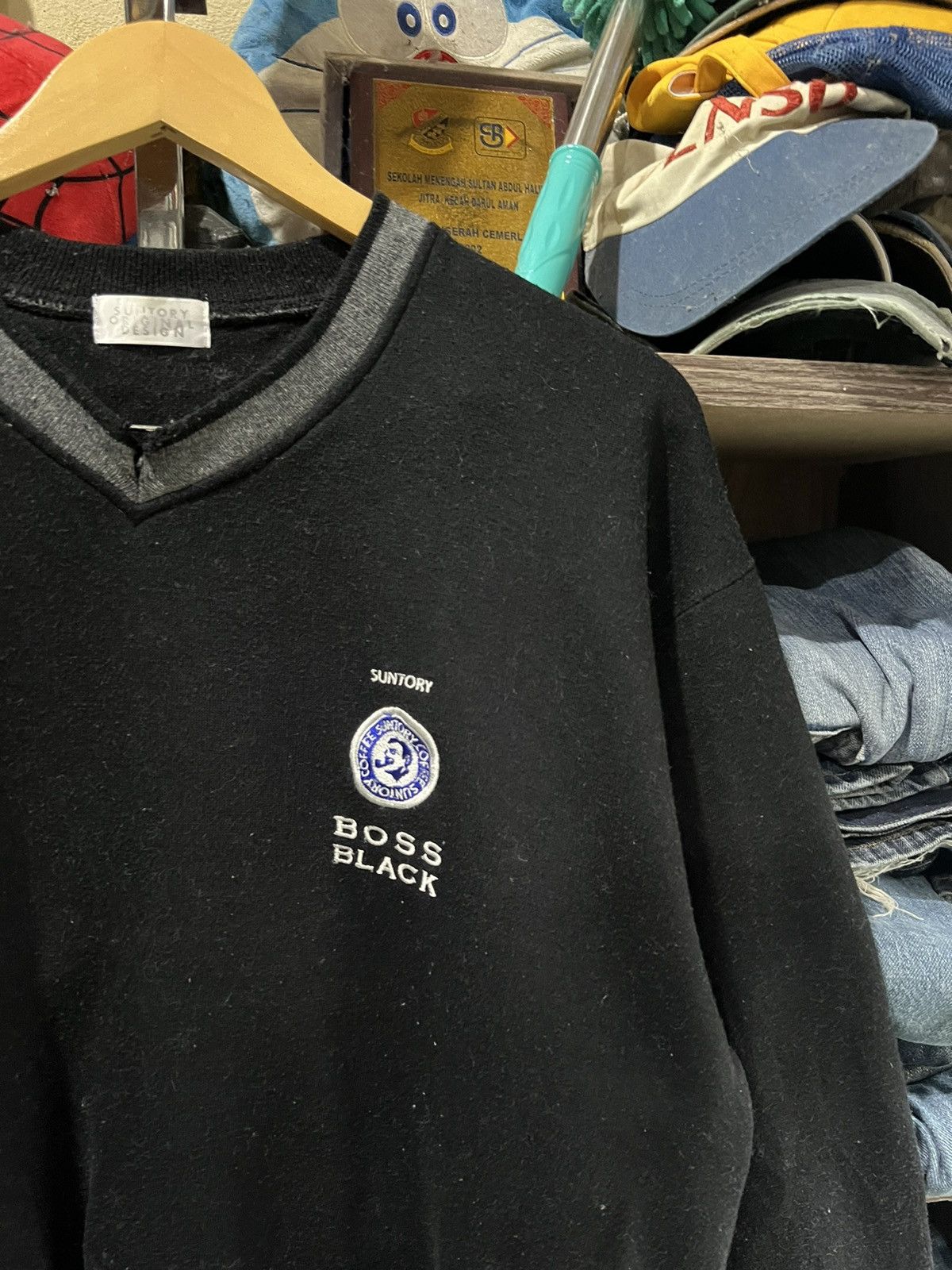 Japanese Brand 🔥Suntory Coffee Boss Black Sweatshirt Size US L / EU 52-54 / 3 - 5 Thumbnail