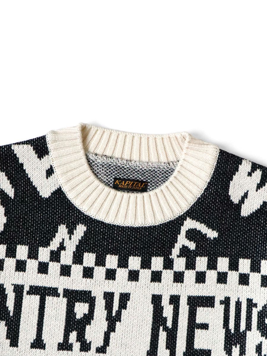 Kapital Kapital 8G KOUNTRY NEWS Newspaper print crew sweater Size US S / EU 44-46 / 1 - 4 Thumbnail