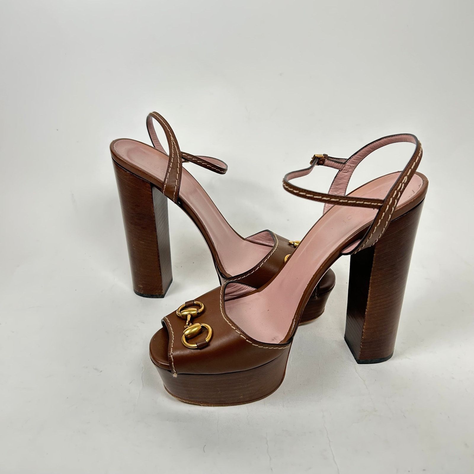 Gucci Gucci Brown Horsebit Platform Sandals Size 41.5 Size US 11.5 / IT 41.5 - 4 Thumbnail
