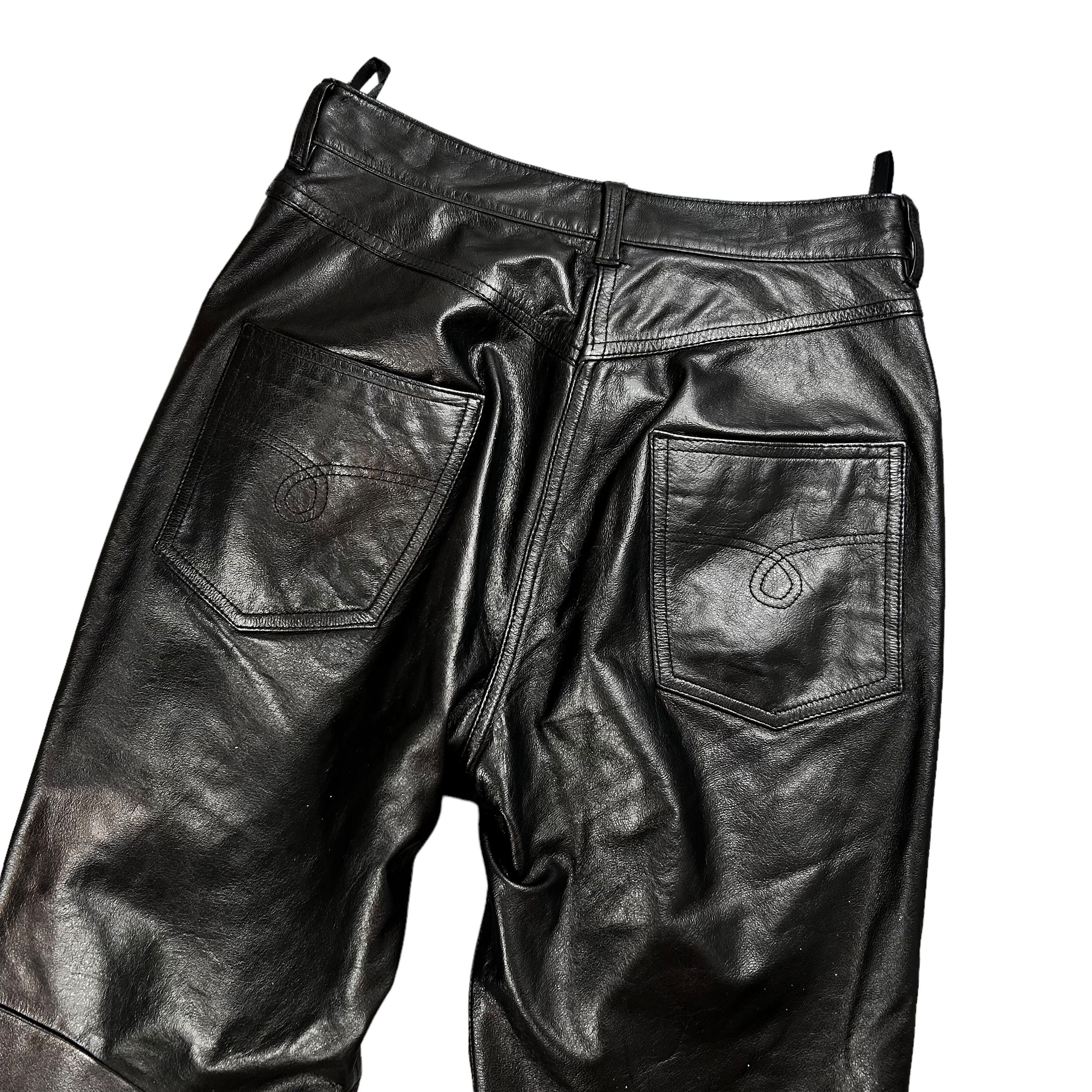 Leather × Vintage Vintage Black Leather Women's Pants Slim W28L30 Size 28" / US 6 / IT 42 - 4 Thumbnail