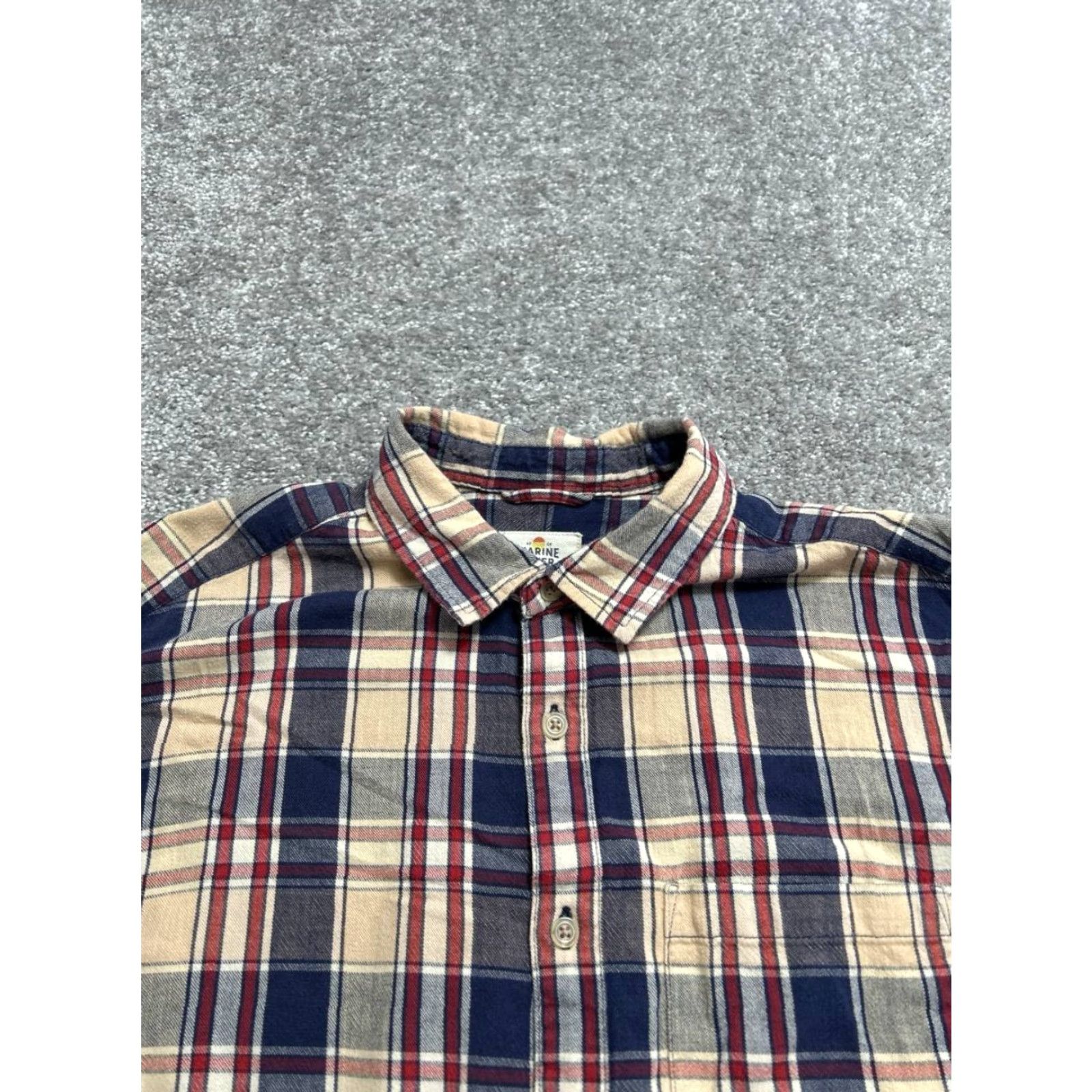 Marine Layer Marine Layer Shirt XL Multicolor Plaid Flannel Cotton Pleated Button Up Breathable Easy Care Pockets Casual Travel Modern Mens Size US XL / EU 56 / 4 - 3 Thumbnail