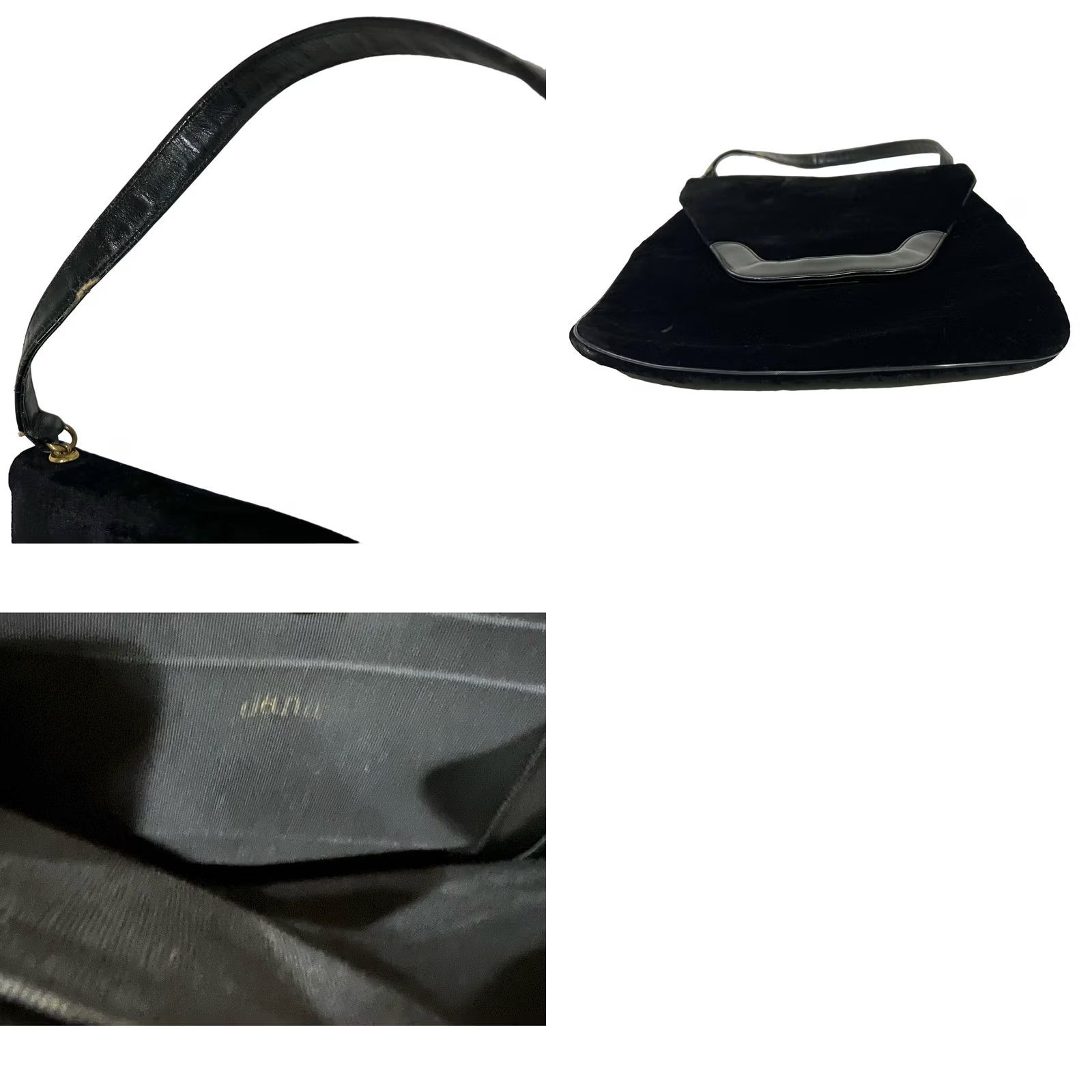 Vintage VINTAGE Jana Black Velvet Shoulder Bag Purse Handbag Women's Evening Latch Closure 10”x11” Velvet Size ONE SIZE - 9 Thumbnail
