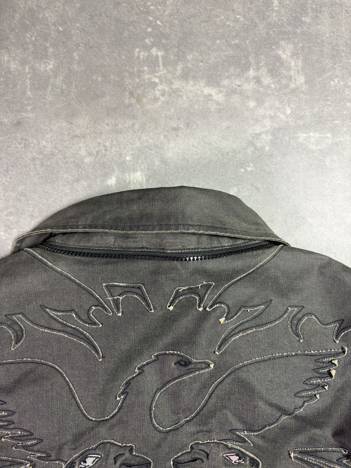 Roberto Cavalli 00s Class Roberto Cavalli Waxed Back Embroidery Jacket Coat Size US XL / EU 56 / 4 - 20 Thumbnail