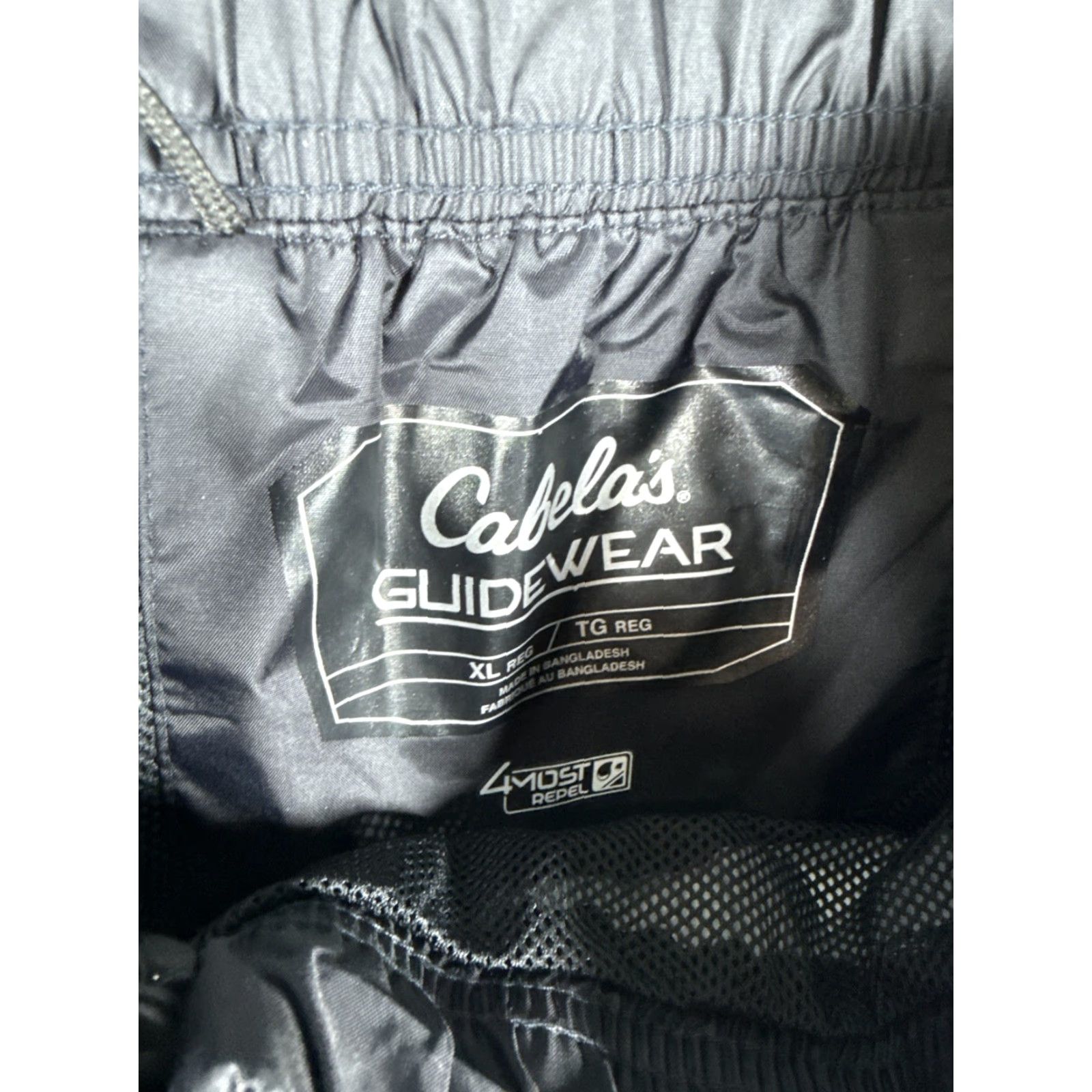 Vintage Cabela's Guidewear Pants Waterproof Windproof Rain Outdoor 4MOST Repel Mens XL Black Nylon Polyester Water Resistant Lightweight Adjustable Waist Size US 36 / EU 52 - 2 Thumbnail