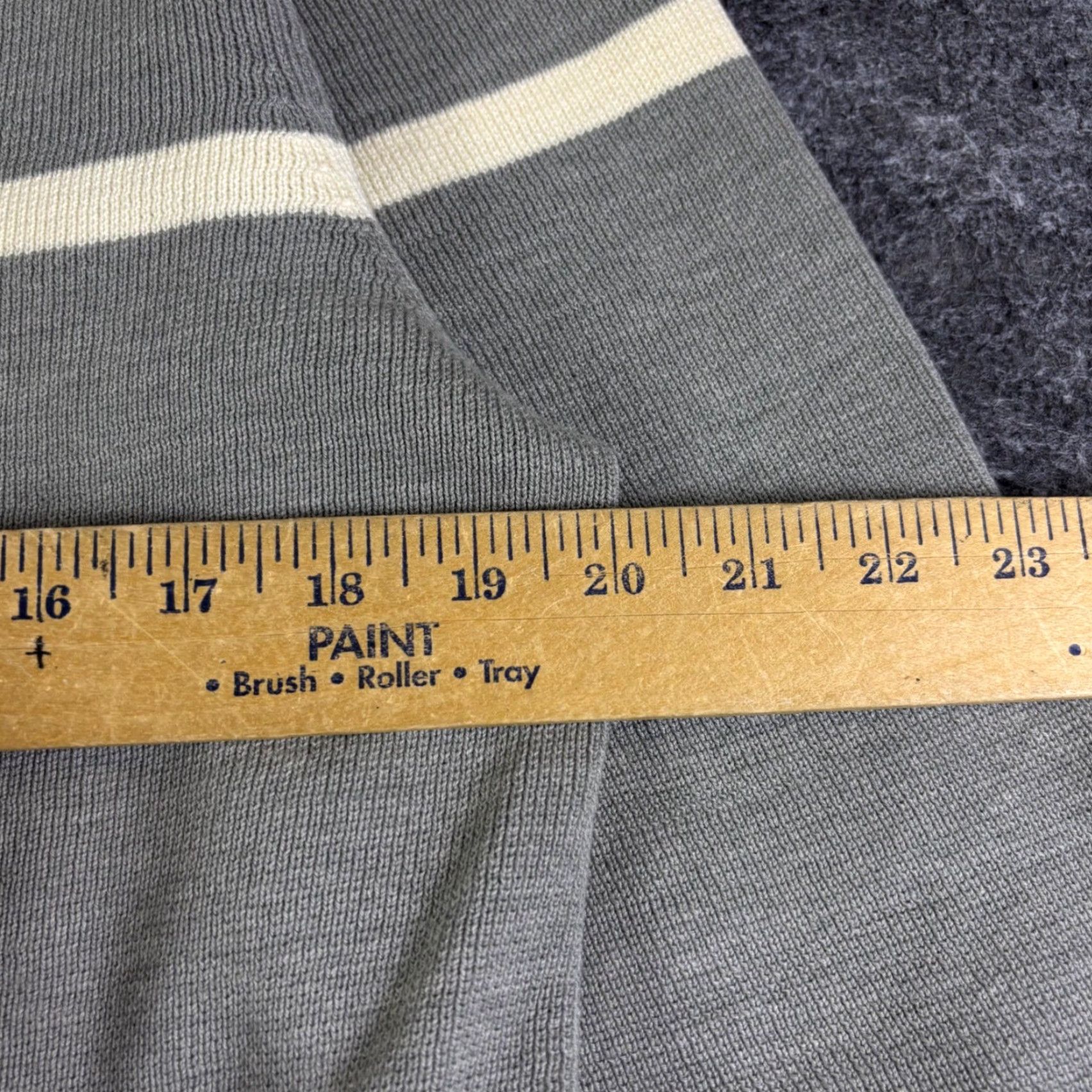 Aeropostale Aeropostale Mens Crewneck Sweater Grey Cream Stripe Long Sleeve Knit Pullover M Size US M / EU 48-50 / 2 - 4 Thumbnail