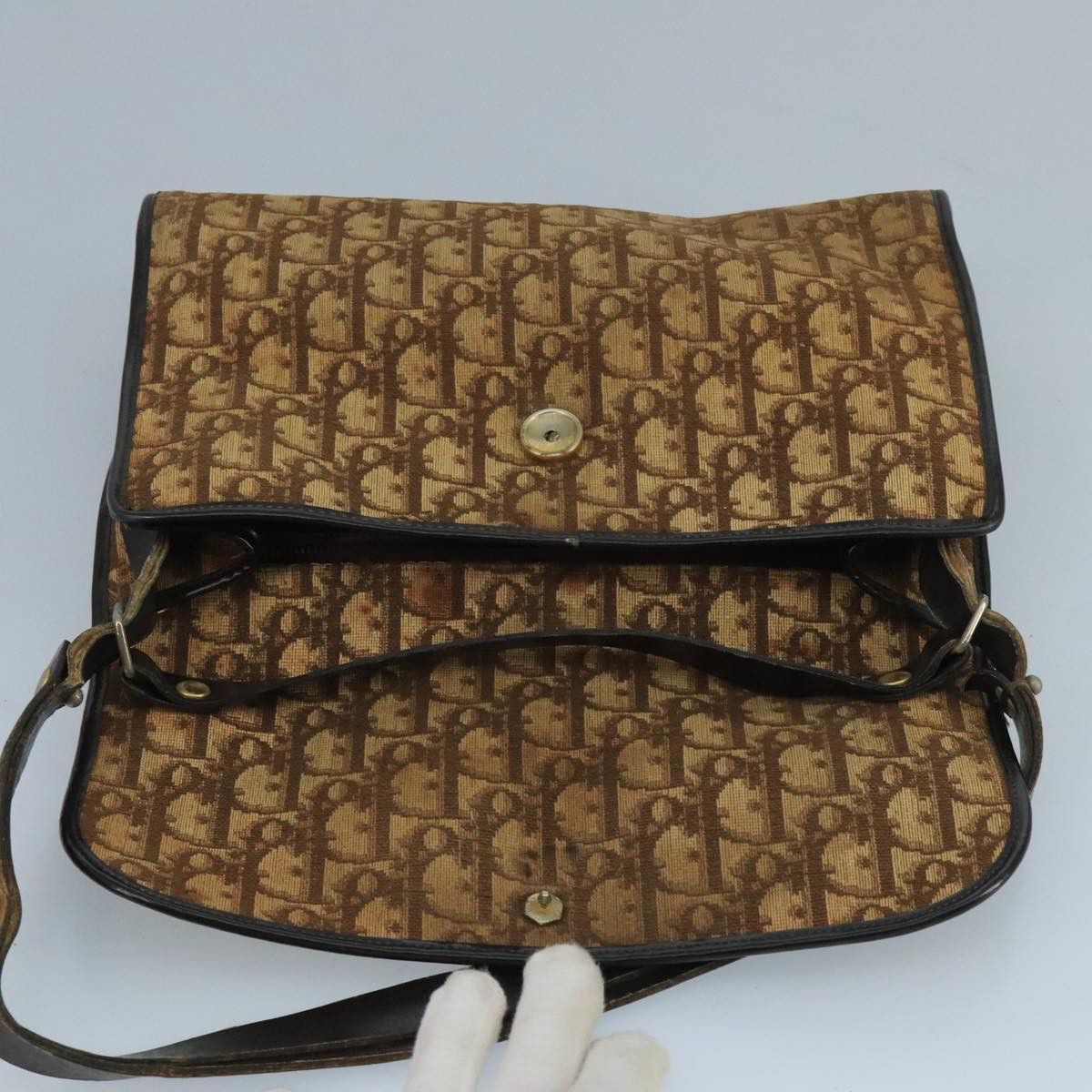 Dior DIOR Trotter Canvas Shoulder Bag Brown Size ONE SIZE - 15 Thumbnail