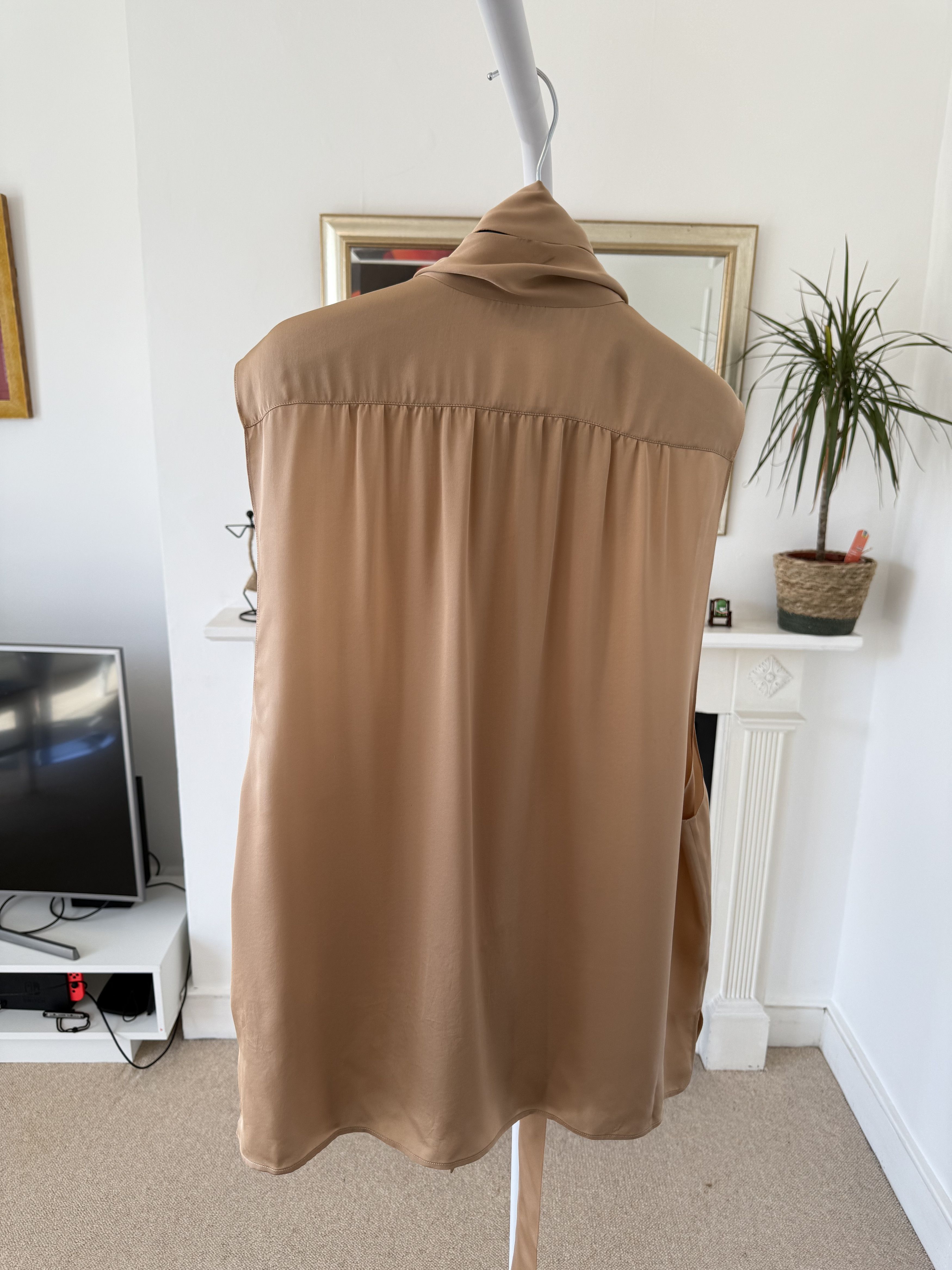 Saint Laurent Paris SS23 Saint Laurent Lavalliere-Neck Tunic Shirt in Silk Satin Size US M / EU 48-50 / 2 - 7 Thumbnail