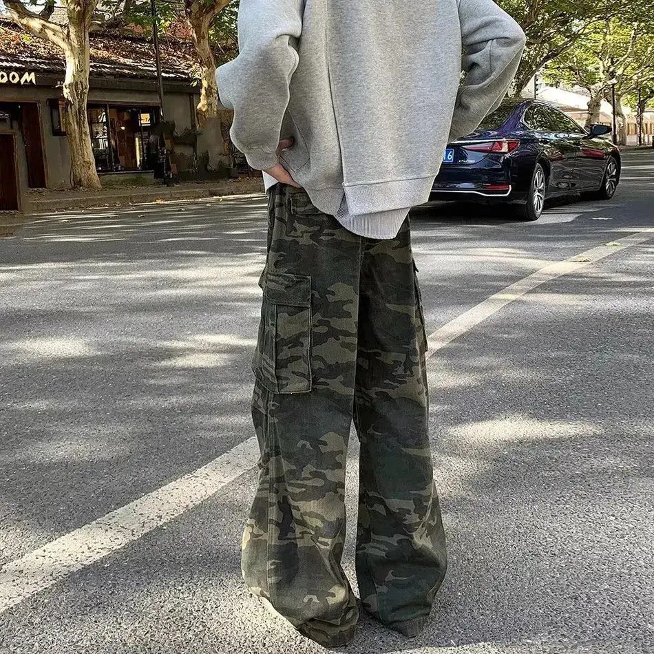 Japanese Brand Retro wide leg loose straight camouflage jeans Size US 32 / EU 48 - 5 Thumbnail