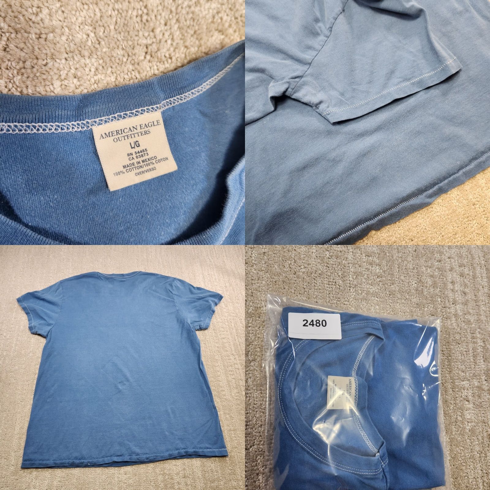 American Eagle Outfitters VINTAGE American Eagle Shirt Men L Blue 90s Single Stitch Y2K Australia Cotton Short Sleeve Crew Neck Mens Size US L / EU 52-54 / 3 - 8 Thumbnail