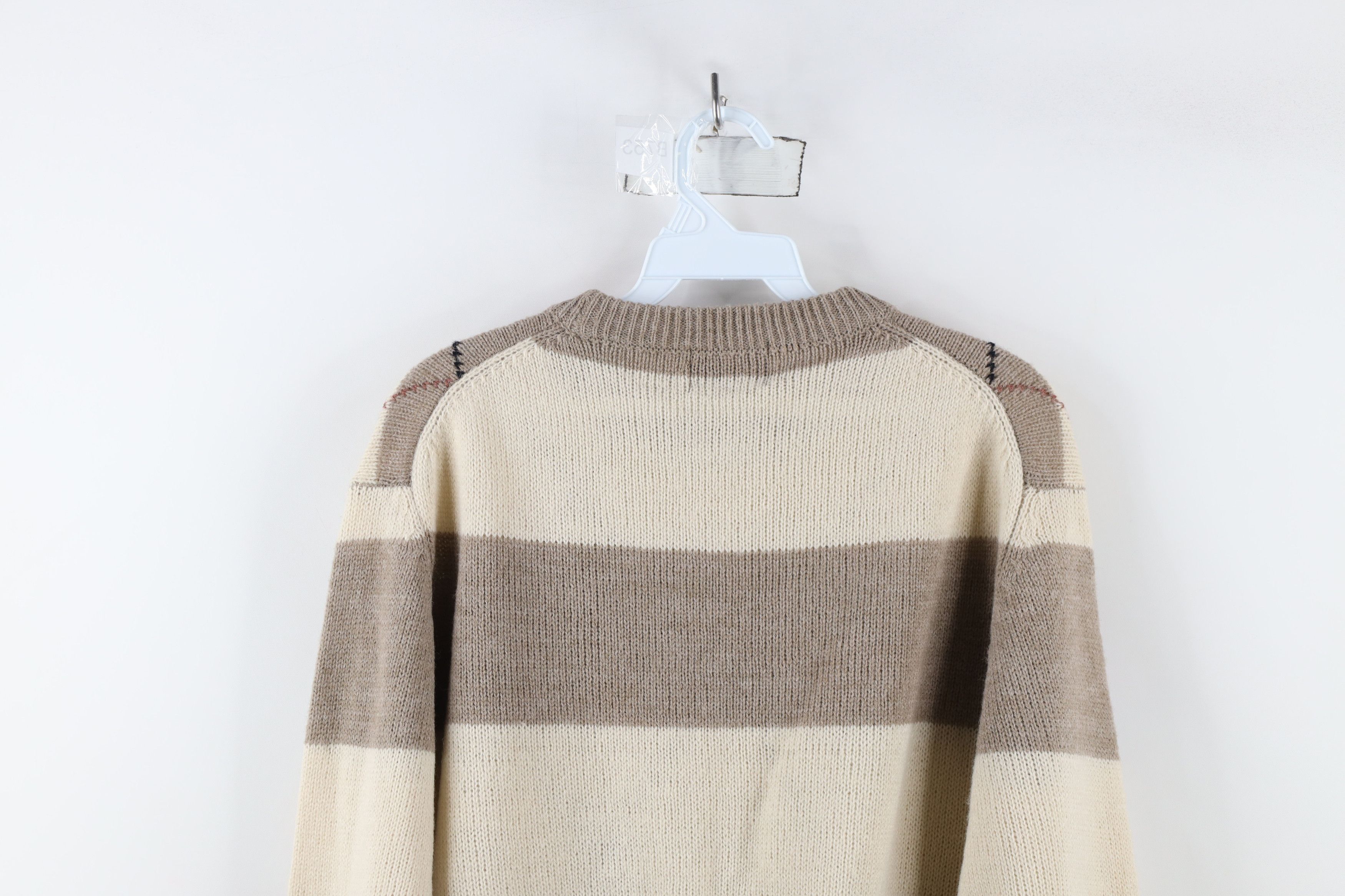 Vintage Vintage 90s Streetwear Striped Argyle Knit Crewneck Sweater Size US M / EU 48-50 / 2 - 9 Thumbnail