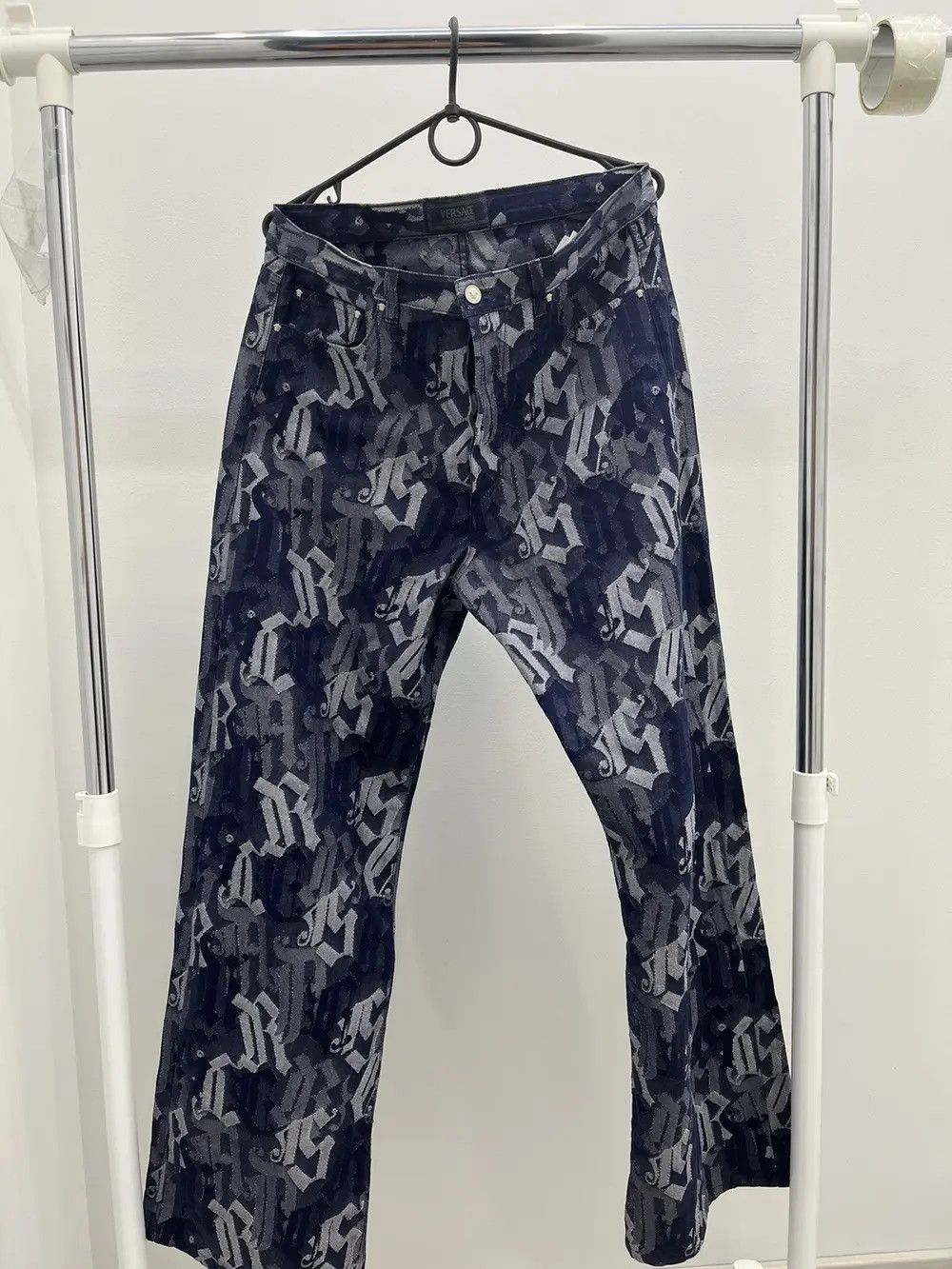 Versace Archive Versace Jeans Signature Multilogo Denim Flare Jeans Size US 33 - 1 Thumbnail