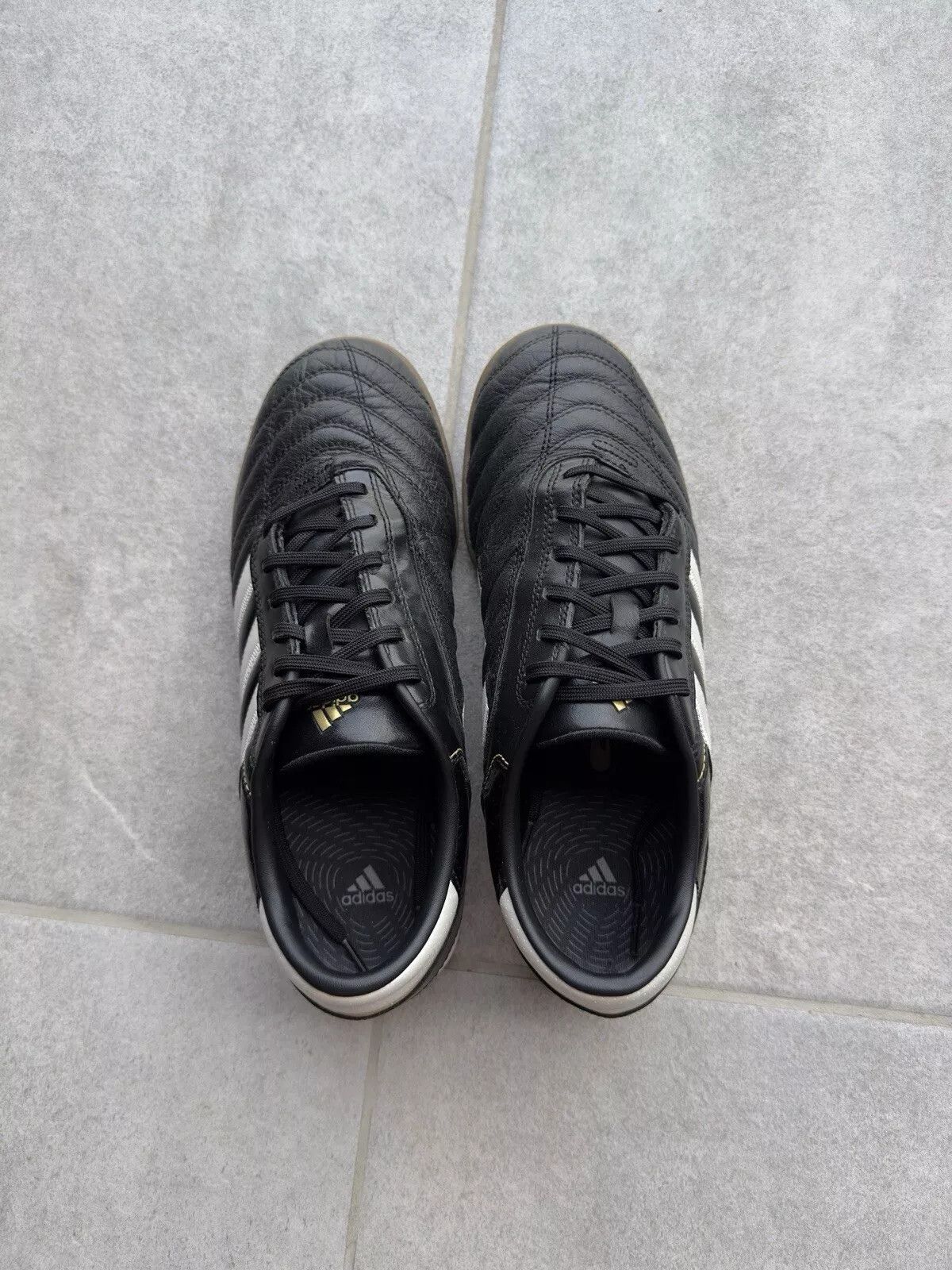 Adidas AdiNova 2009 Black Leather Indoor Soccer Shoes Mens