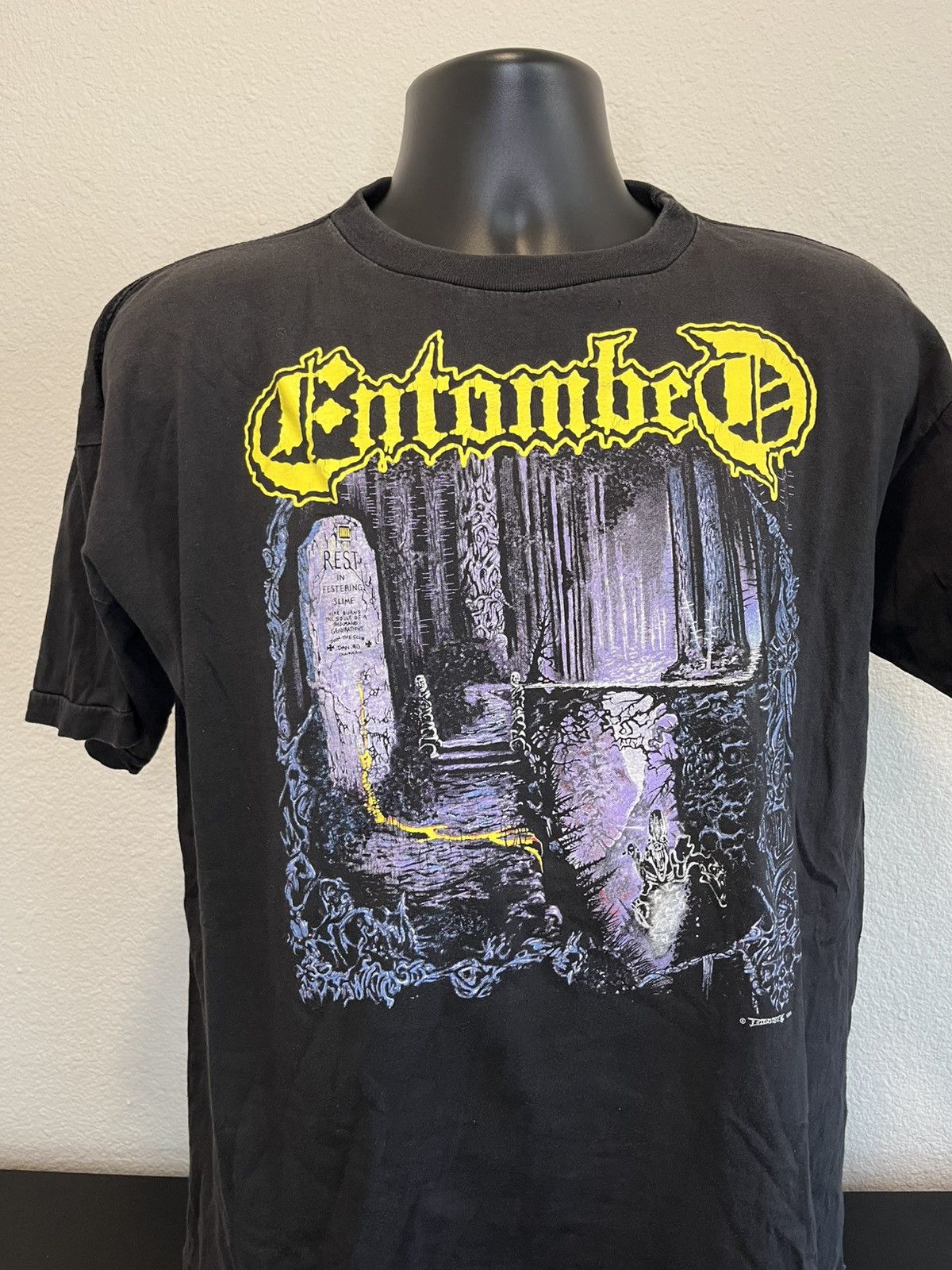 Band Tees × Vintage Entombed shirt 90s vintage death metal rock band Size US L / EU 52-54 / 3 - 3 Thumbnail
