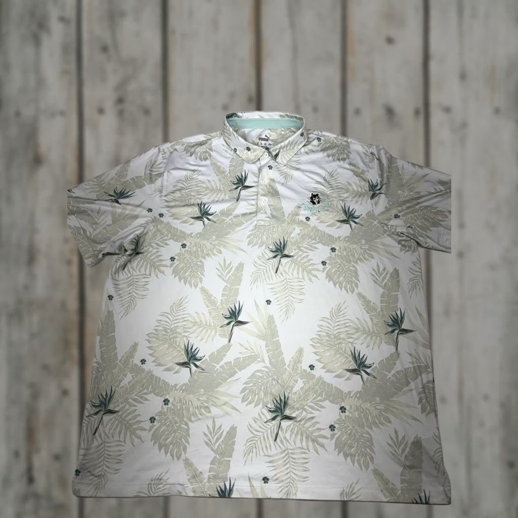 Puma PUMA Wolf Creek Golf Polo Mens XL Floral Embroidered Logo Breathable Lightweight Short Sleeve Multicolor Polo Shirt Size US XL / EU 56 / 4 - 1 Thumbnail