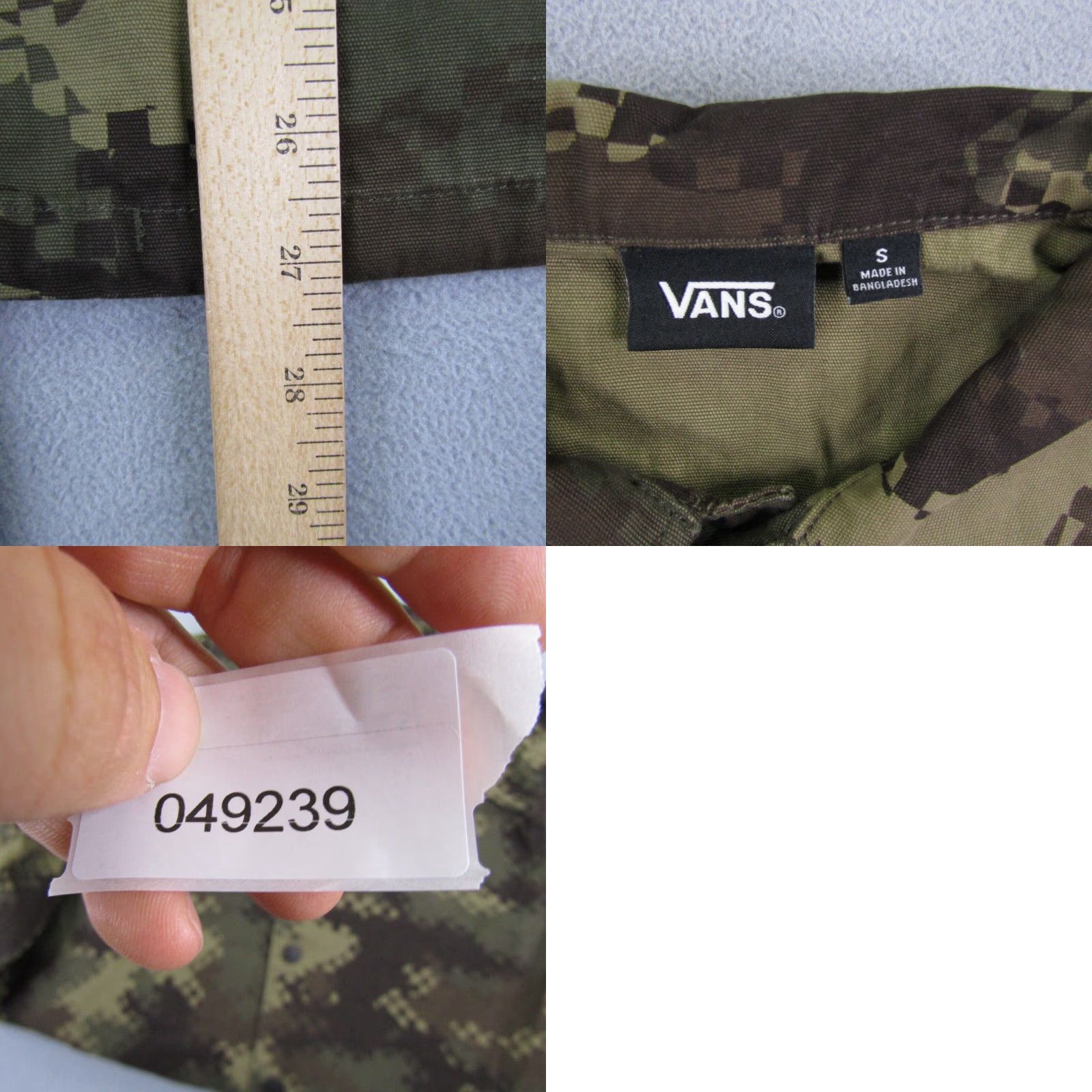 Vans VANS Men's Bomber Jacket Small Green Camouflage Canvas Skateboarding Outdoor Casual Size US S / EU 44-46 / 1 - 8 Thumbnail