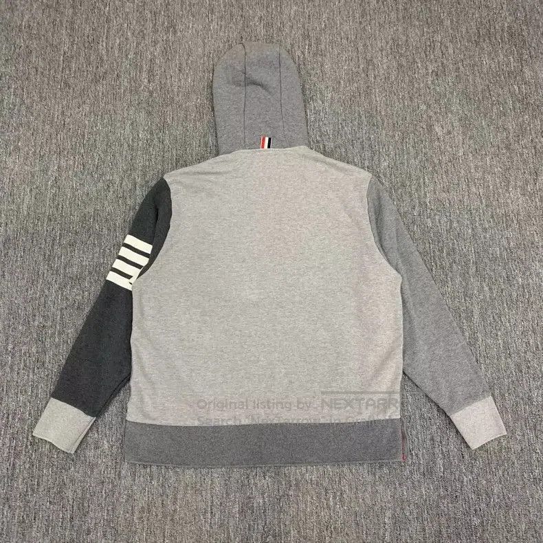 Thom Browne Thom Browne Gray Stripe Hoodie Sweatshirt . Size US L / EU 52-54 / 3 - 2 Thumbnail