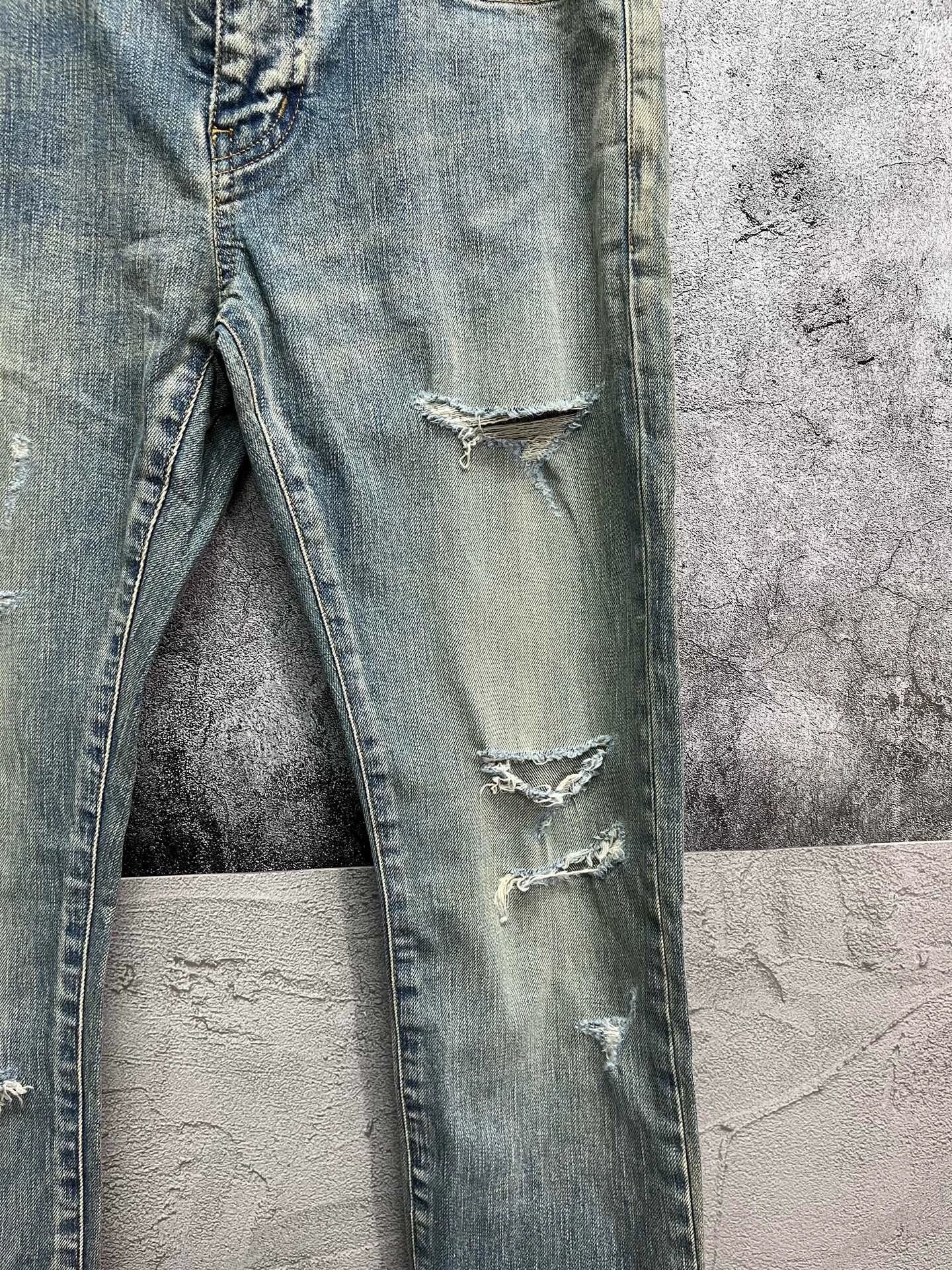 Saint Laurent Paris Saint Laurent SLP Distressed Jeans Black Chain 29 Mint Size US 29 - 3 Thumbnail