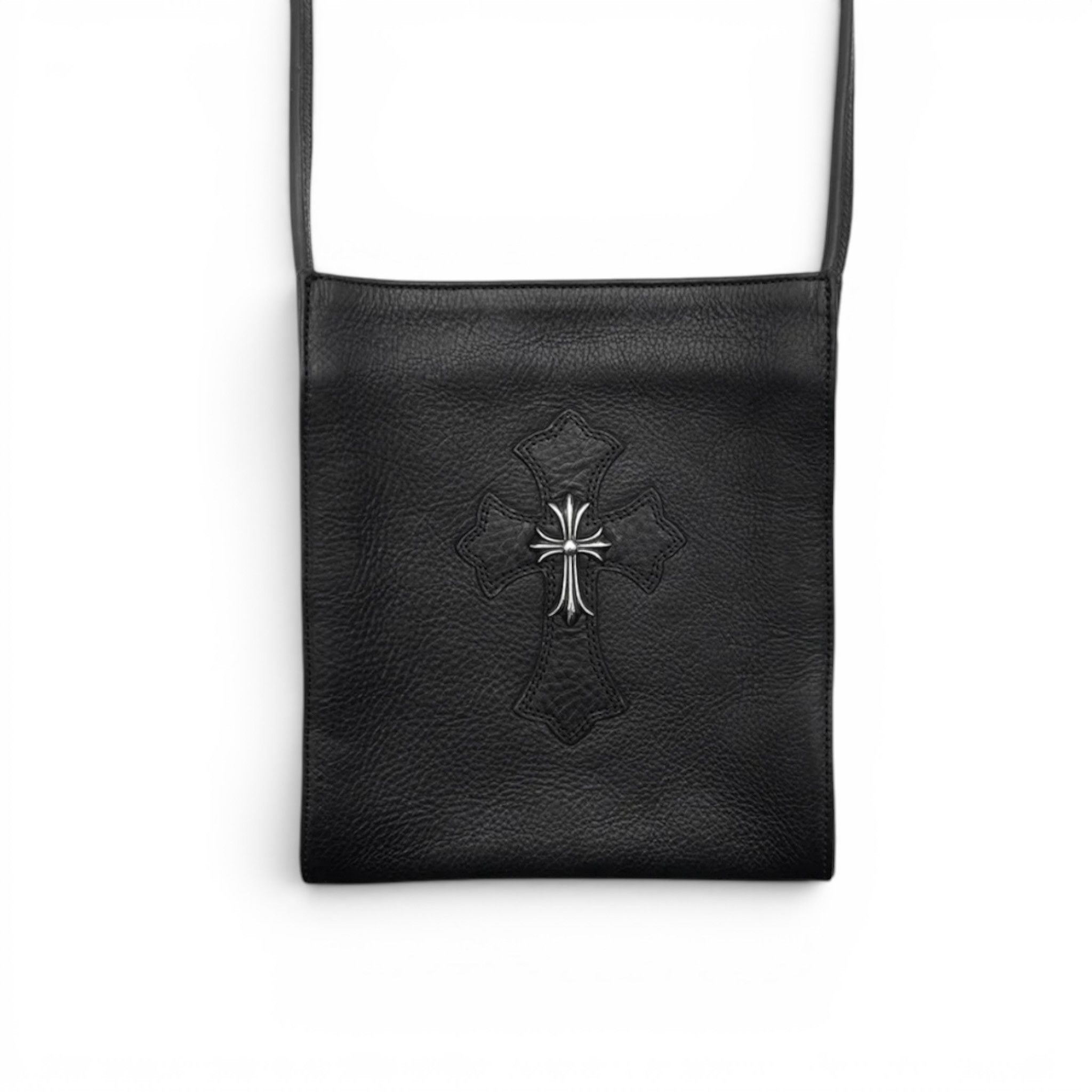 Chrome Hearts Silver Accent Leather Cross Patch Shoulder Bag Black Size ONE SIZE - 1 Thumbnail