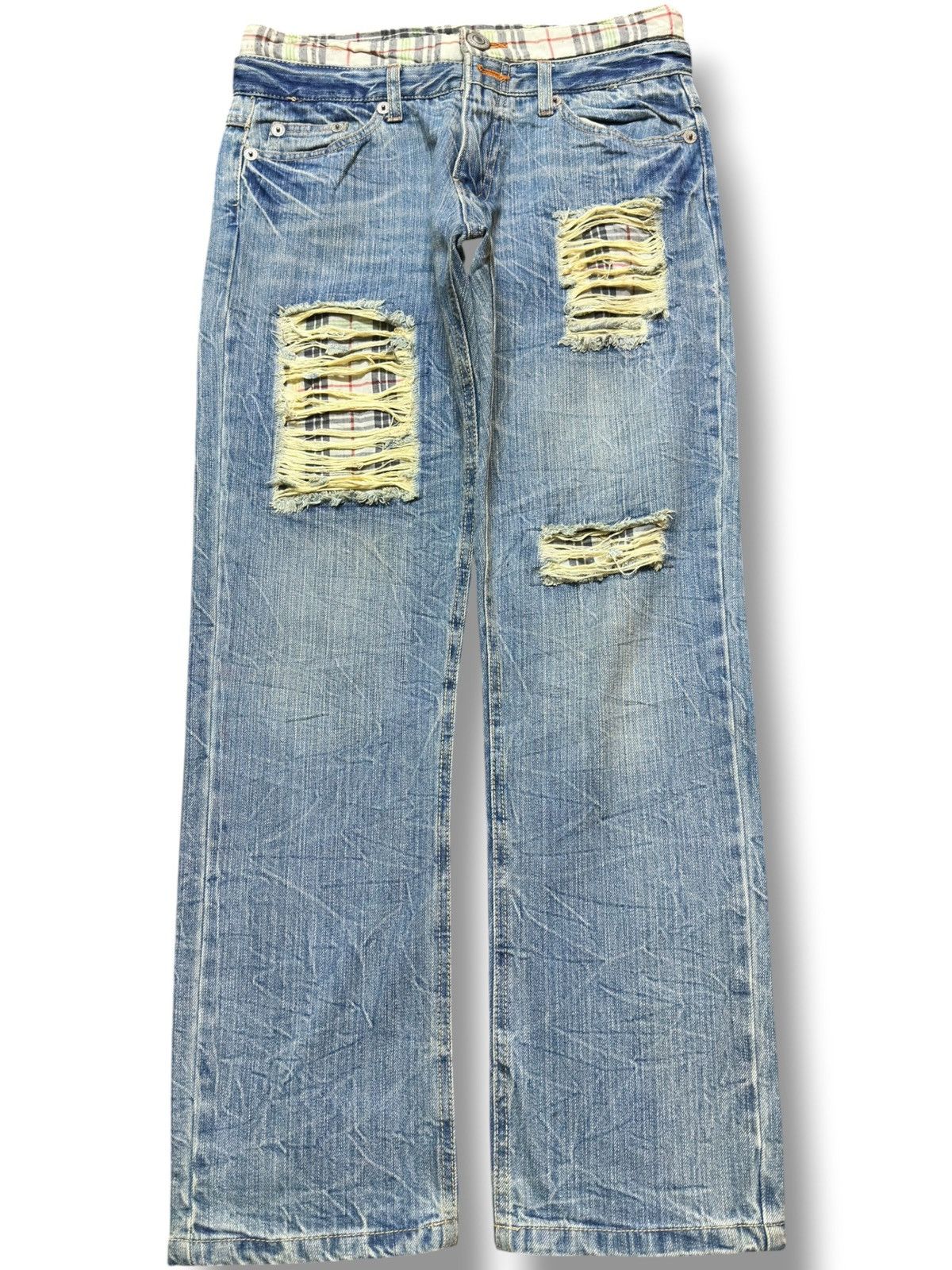 Kapital Vintage Japanese Brand Double Waist Grunge Distressed Denim Size US 30 / EU 46 - 1 Thumbnail