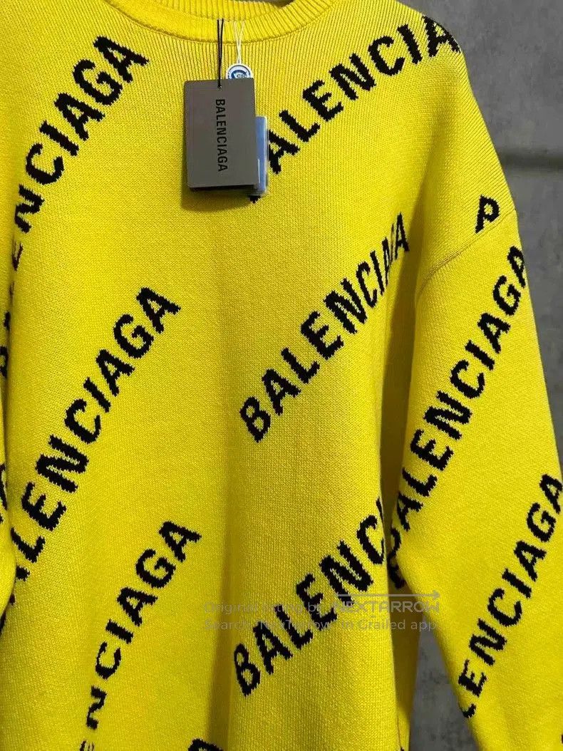 Other Balenciaga Yellow Logo Knit Sweater. Size US S / EU 44-46 / 1 - 4 Thumbnail