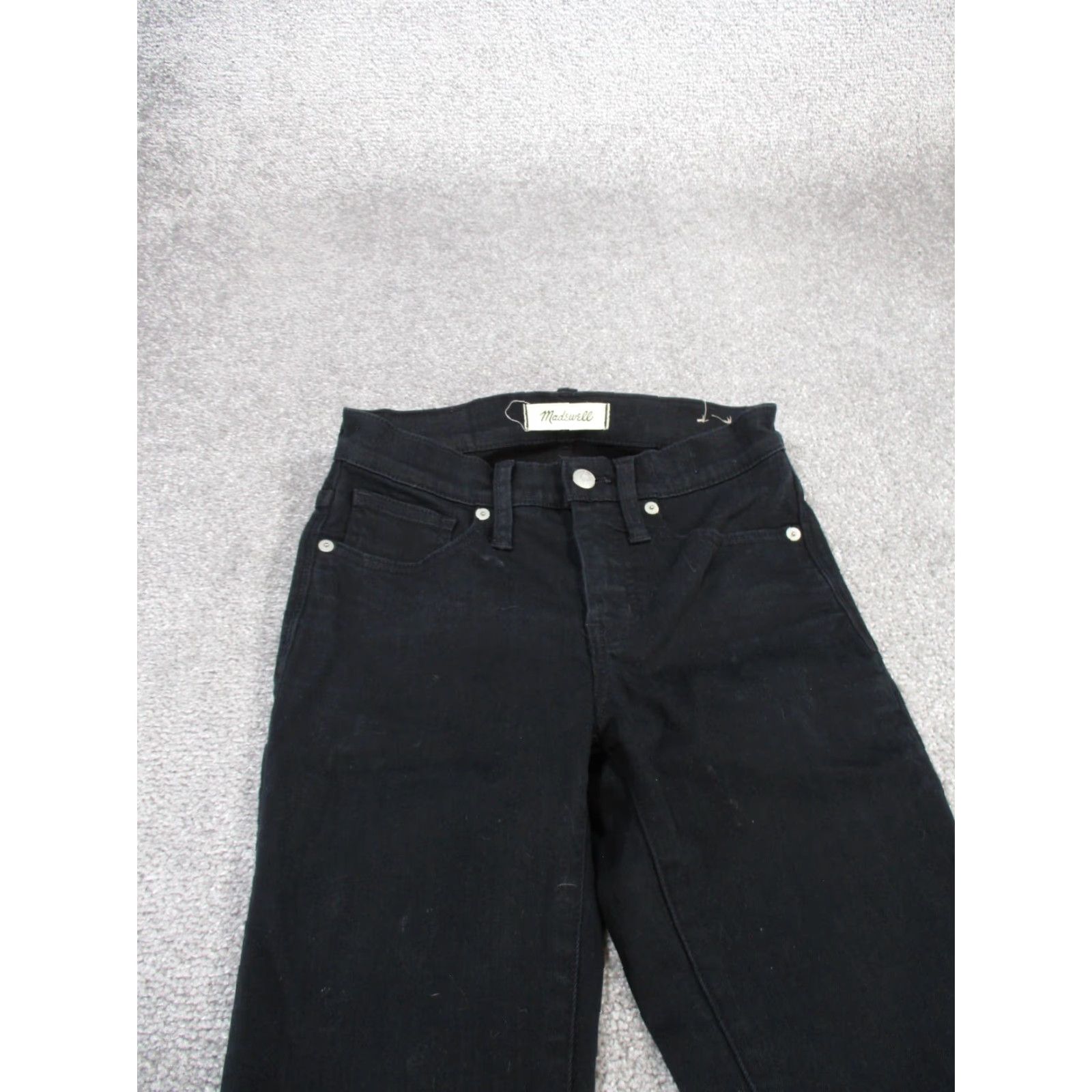 Madewell Madewell Jeans Womens 24 9" Rise Skinny Black Denim - Zip - Charcoal Wash - Mid Rise - Denim - Regular - Womens Size 42" / US 20 - 3 Thumbnail