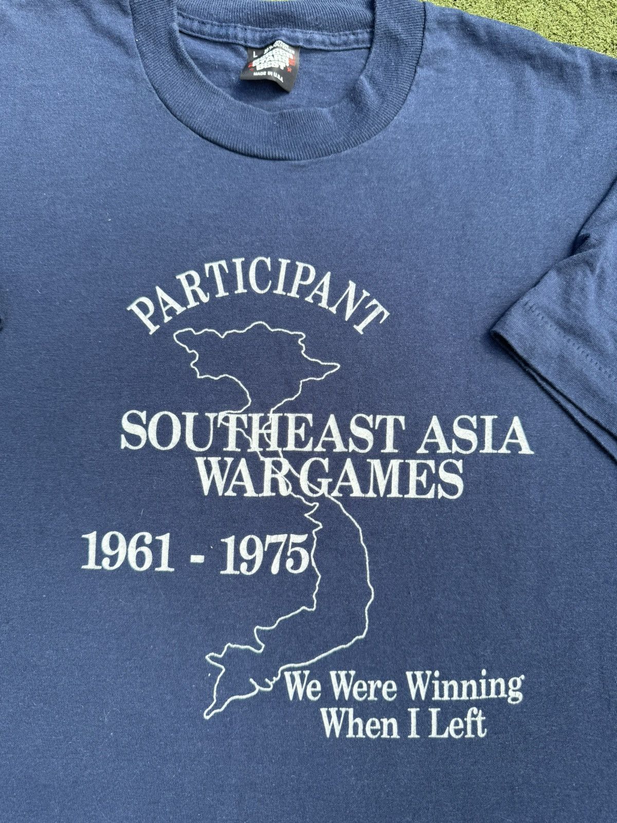 Vintage 1980’s Screen Stars Asia War Military Army Humor T-Shirt Size US L / EU 52-54 / 3 - 7 Thumbnail
