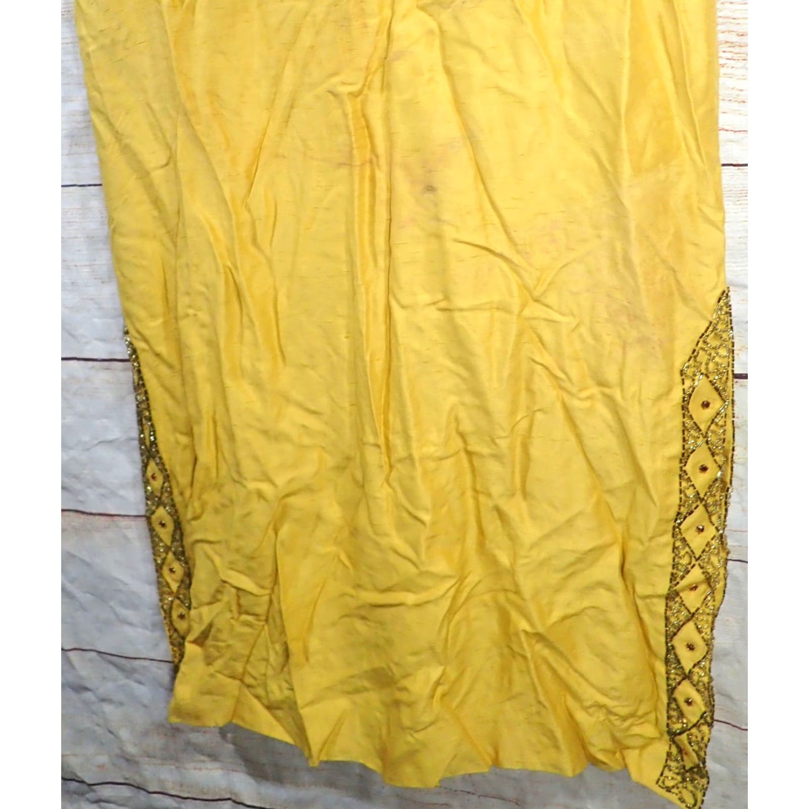 Vintage VINTAGE Cocktail Dress S/M for Repair - Beaded Sequin NeckLine Maxi Sheath 60s 50s 40s Party Womens Mens Girls Size S / US 4 / IT 40 - 3 Thumbnail