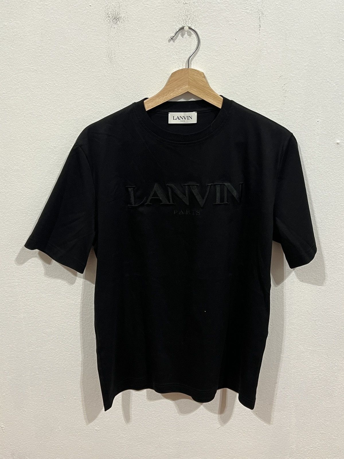 Lanvin Lanvin Black Logo Embroidered Tee Size US S / EU 44-46 / 1 - 1 Thumbnail